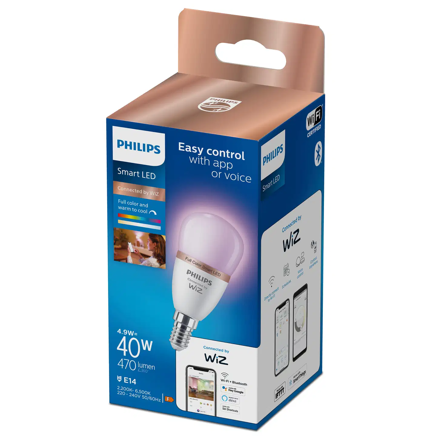 Philips Smart Lighting LED-filamenttilamppu 5W P45 E14 2200-6500K 470lm RGB - 4
