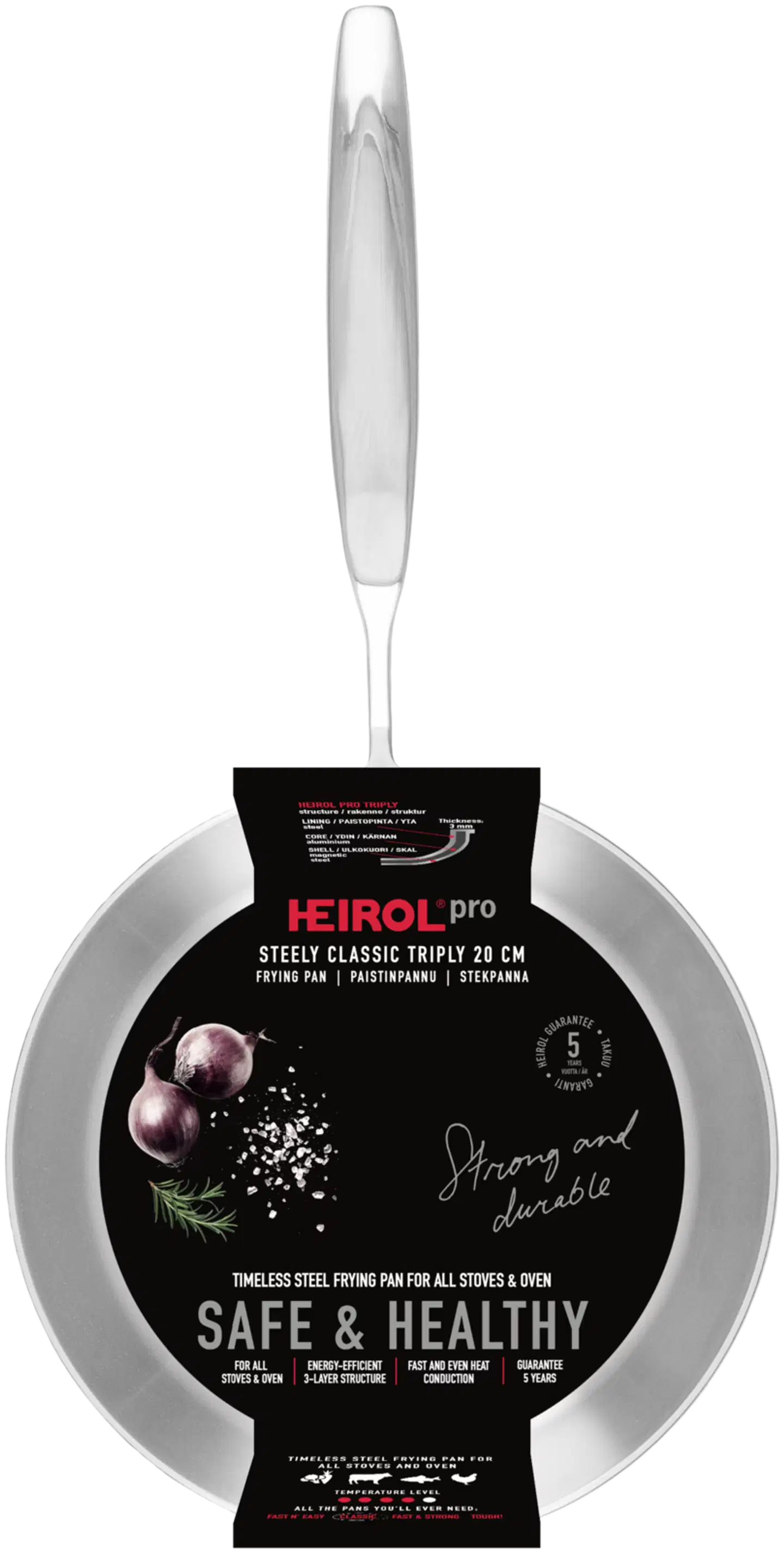 Heirol Paistinpannu 20 cm Steely Classic Triply - 3
