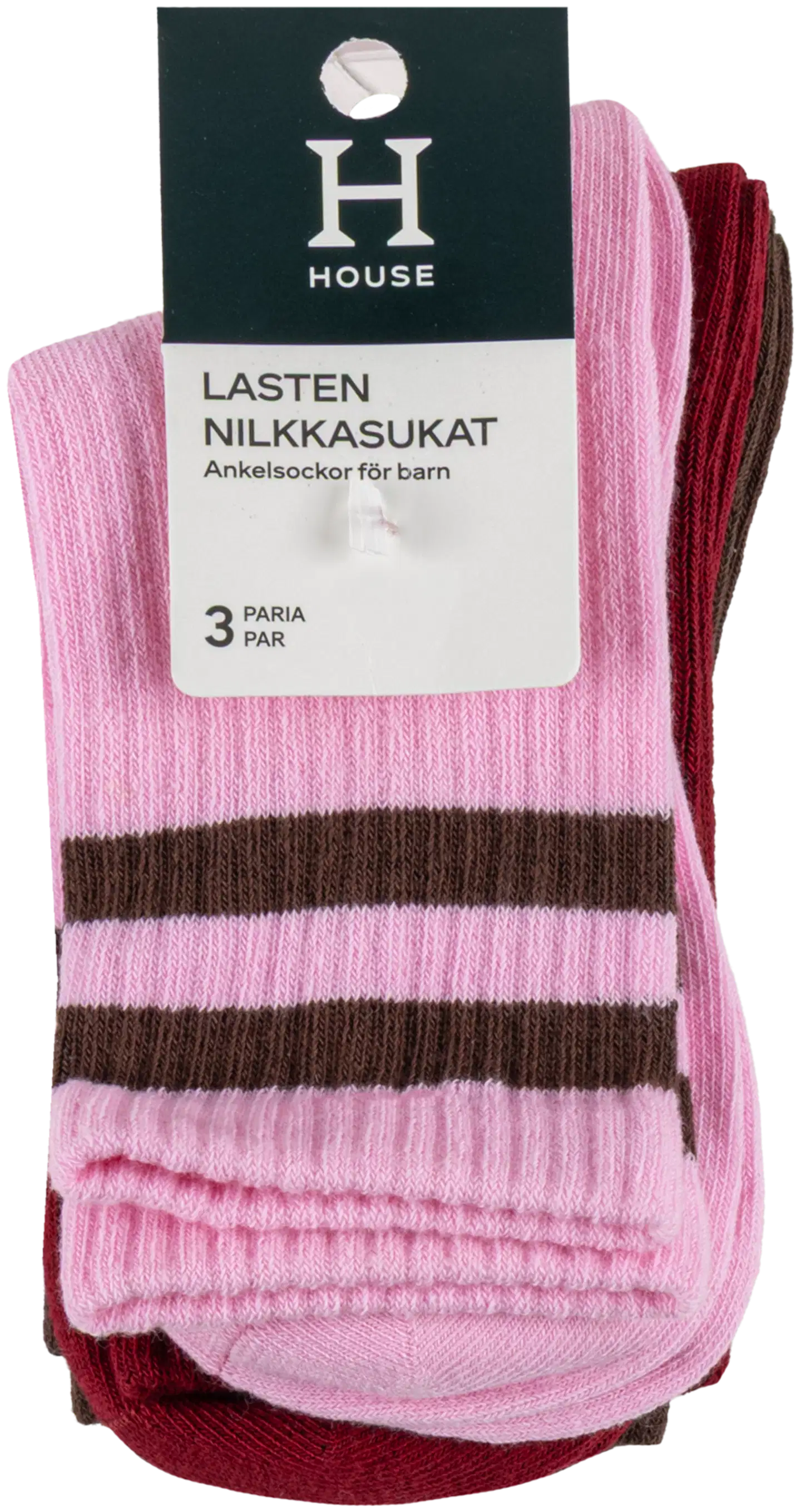 House lasten tennissukat 234H362631 3-pack - Pink/wine - 2
