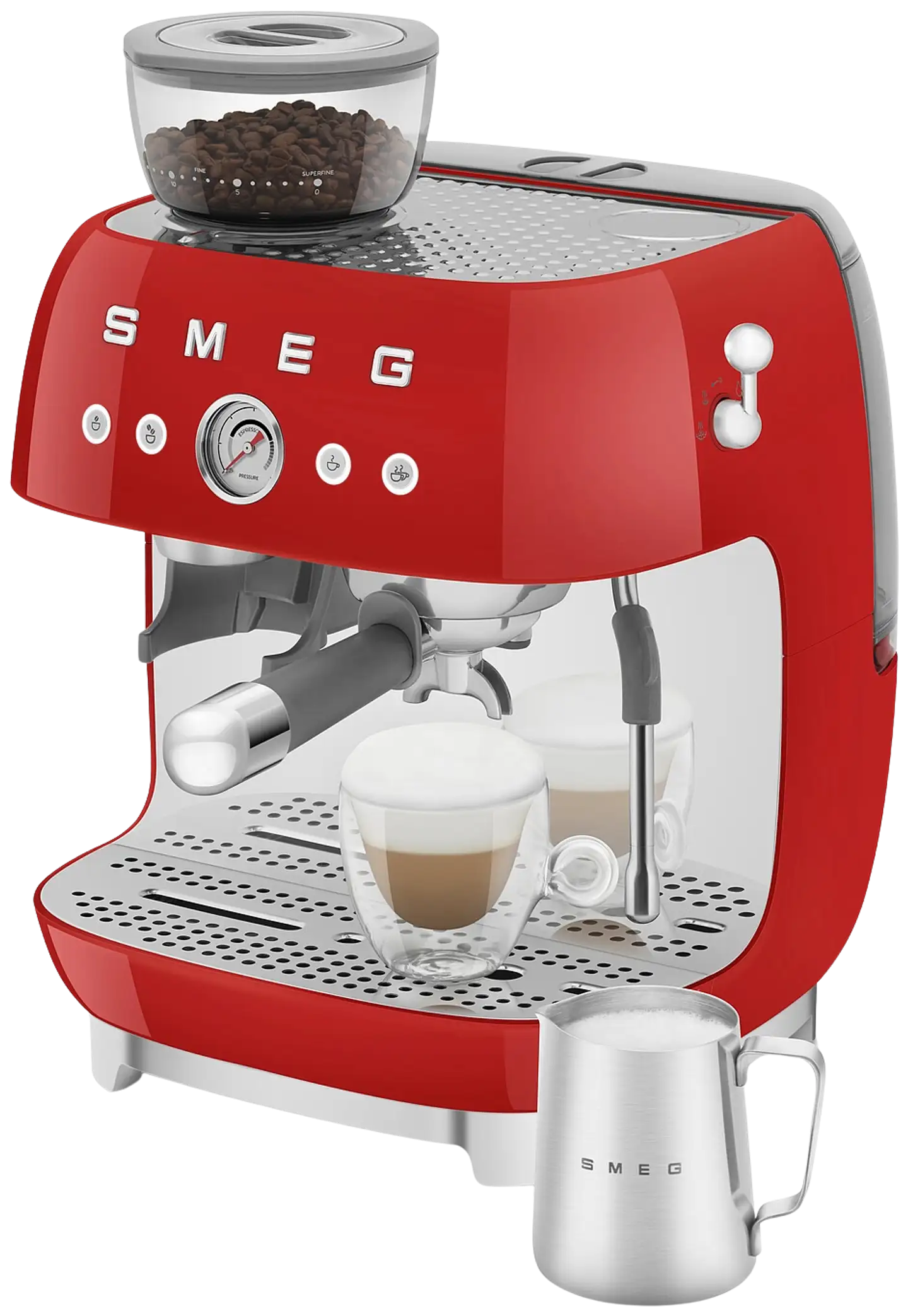 Smeg espressokeitin myllyllä punainen EGF03RDEU - 7