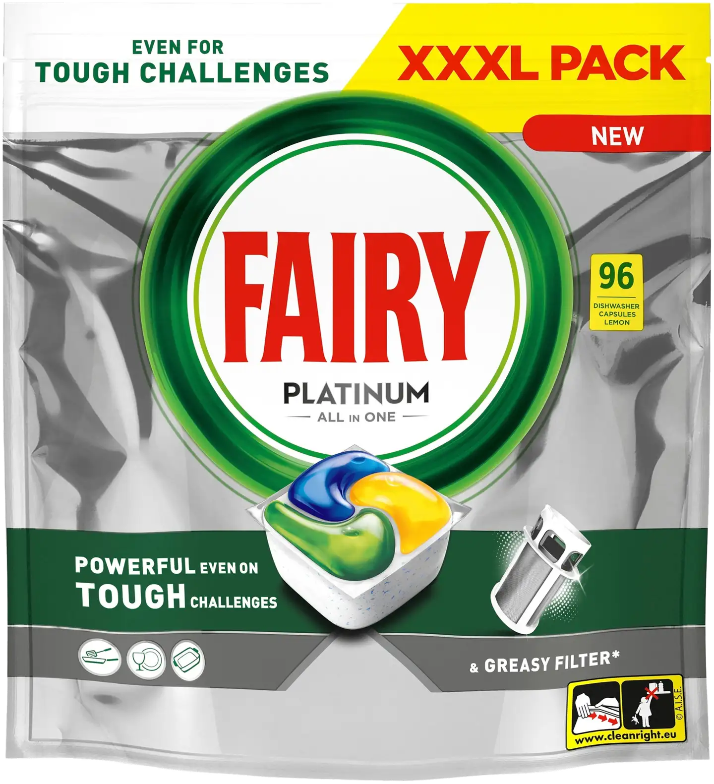 Fairy Platinum All in One Lemon 96kpl konetiskitabletti