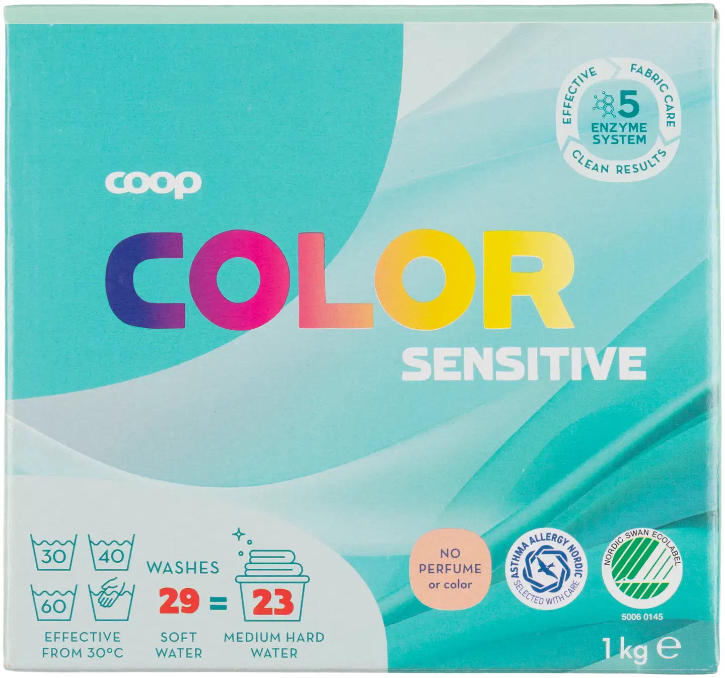 Coop Color Sensitive kirjopyykin pesujauhe 1 kg