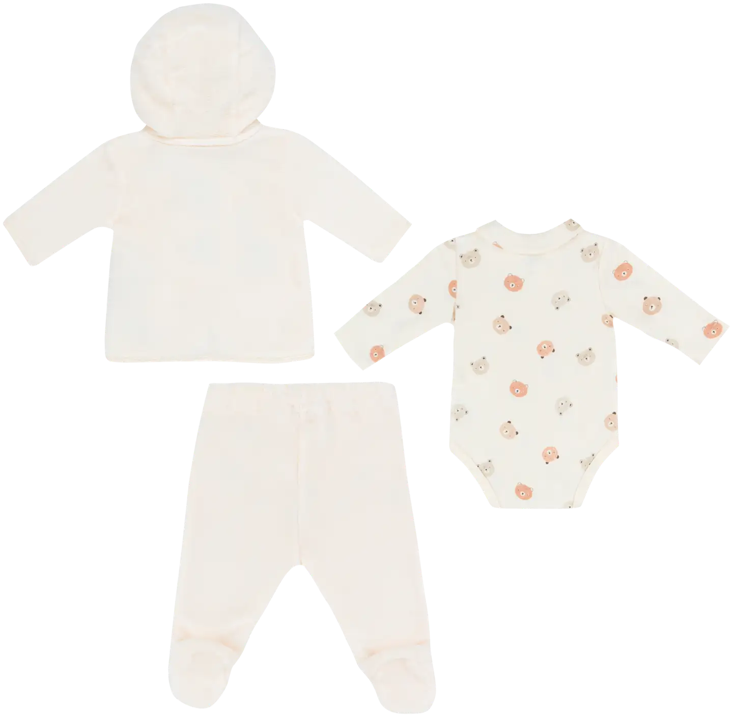 TEX BABY vauvojen setti newborn 3-osainen I967116 - BEIGE 2 - 2