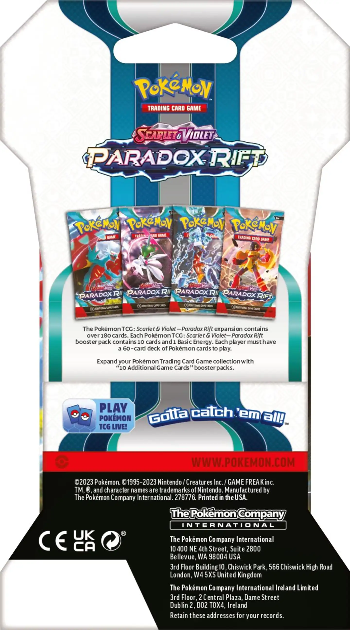 Pokémon TCG Scarlet & Violet 4 - Paradox Rift Sleeved Booster - 5