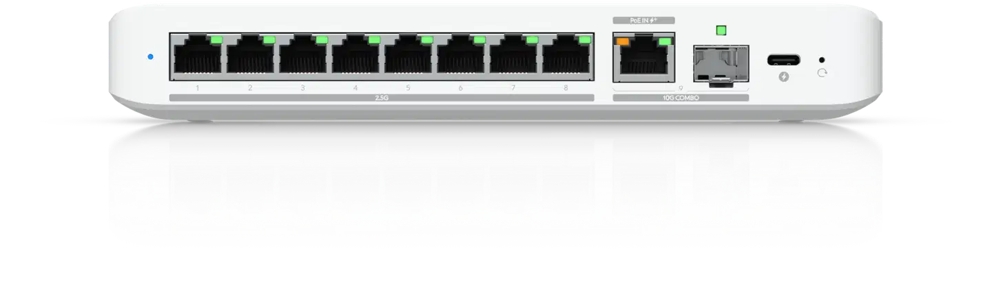 Ubiquiti 8-porttinen 2.5G-kytkin 10G uplink-liitännällä USW-Flex-2.5G-8 - 2