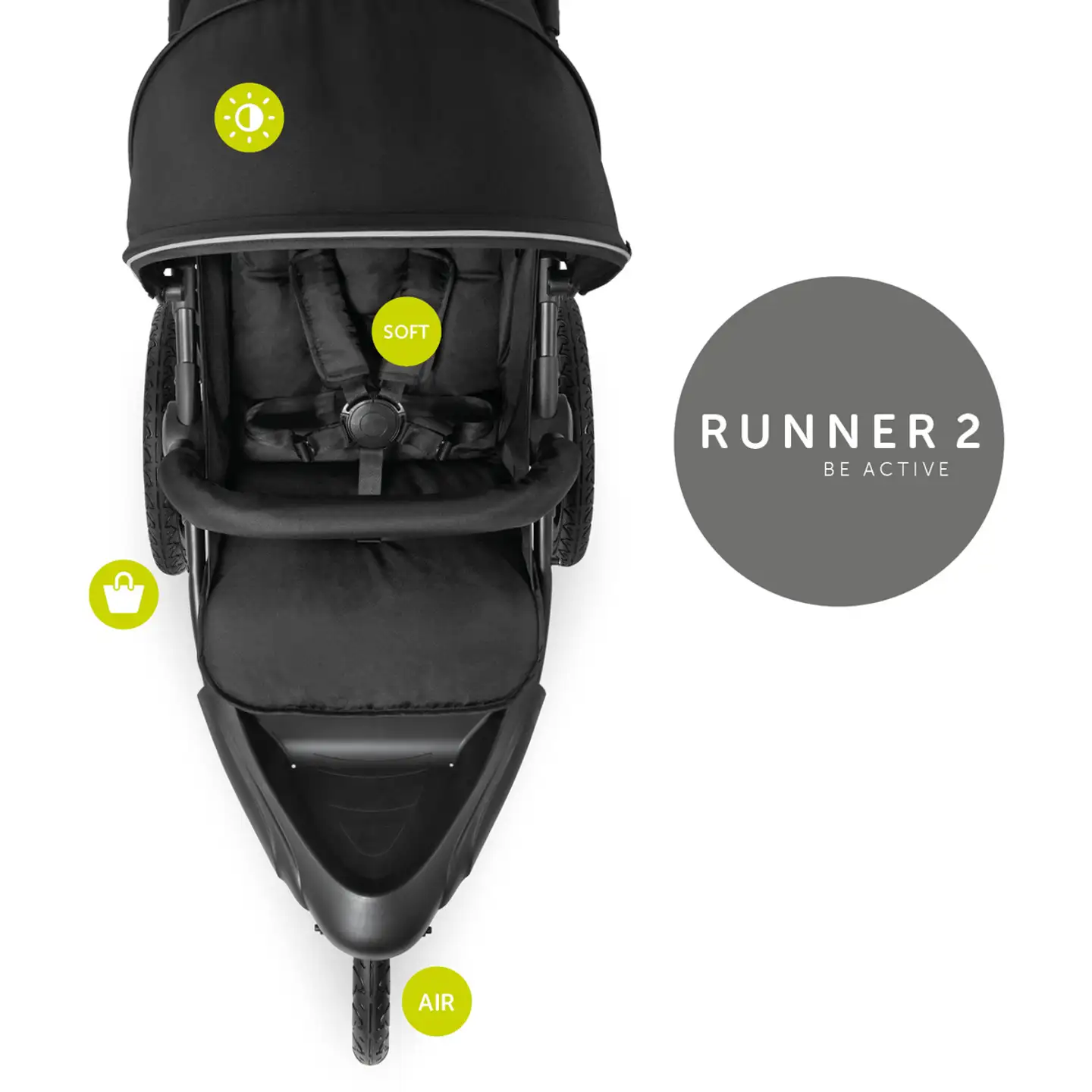 Hauck rattaat Runner 2 musta - 33