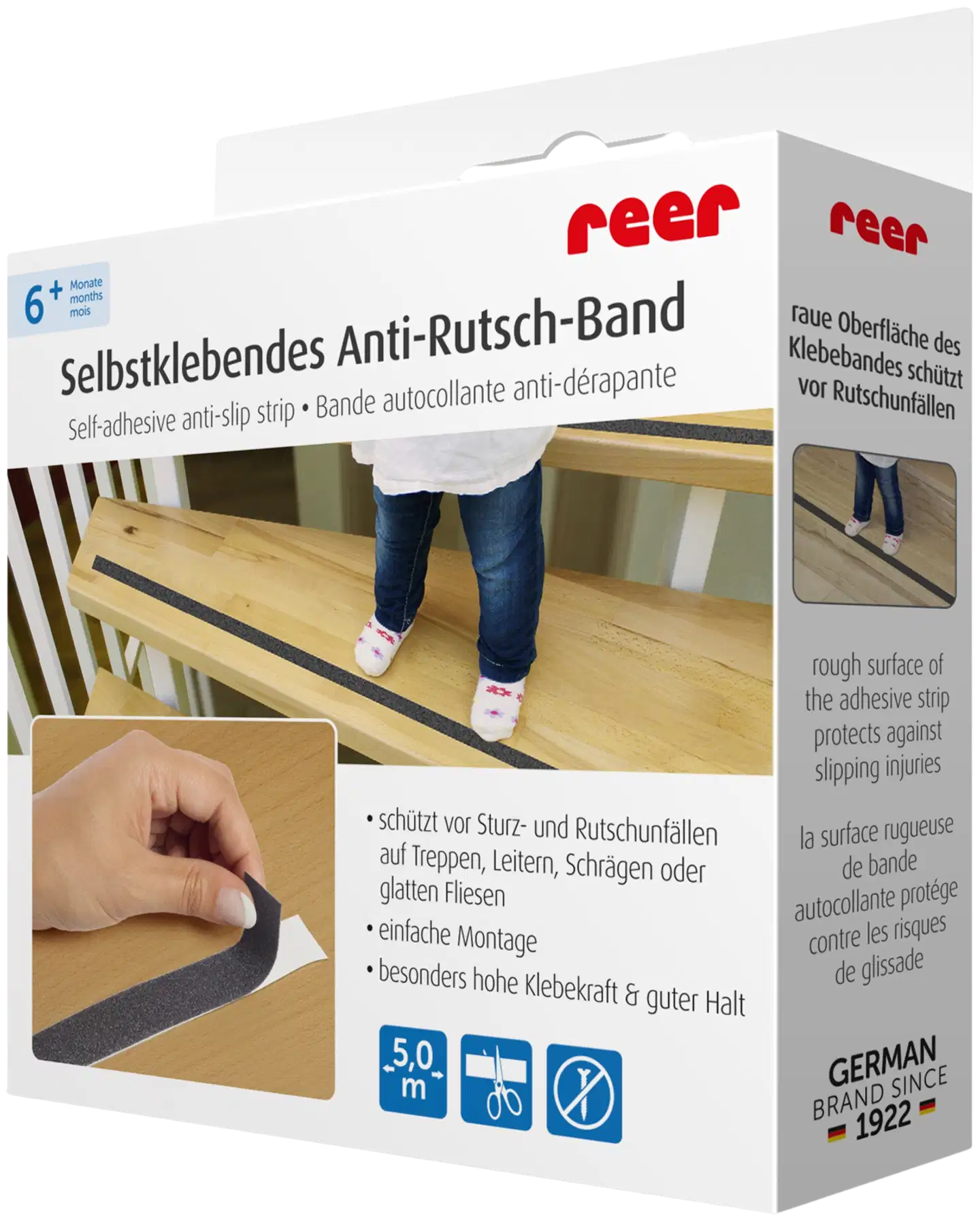 Reer itsekiinnittyvä liukuesteteippi lattiapinnoille 5m - 1