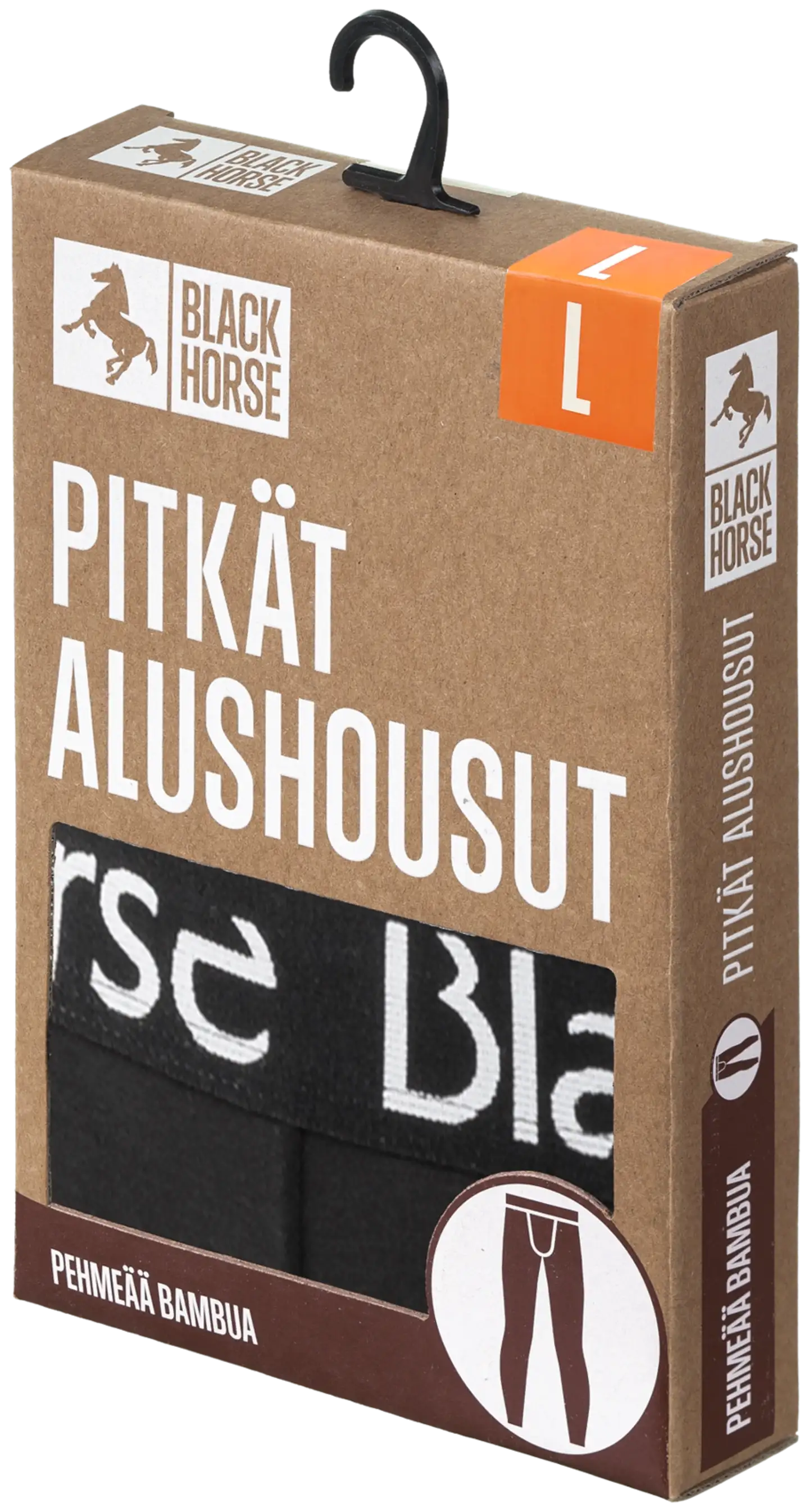 Black Horse miesten pitkät bambu alushousut I52746 - BLACK - 4