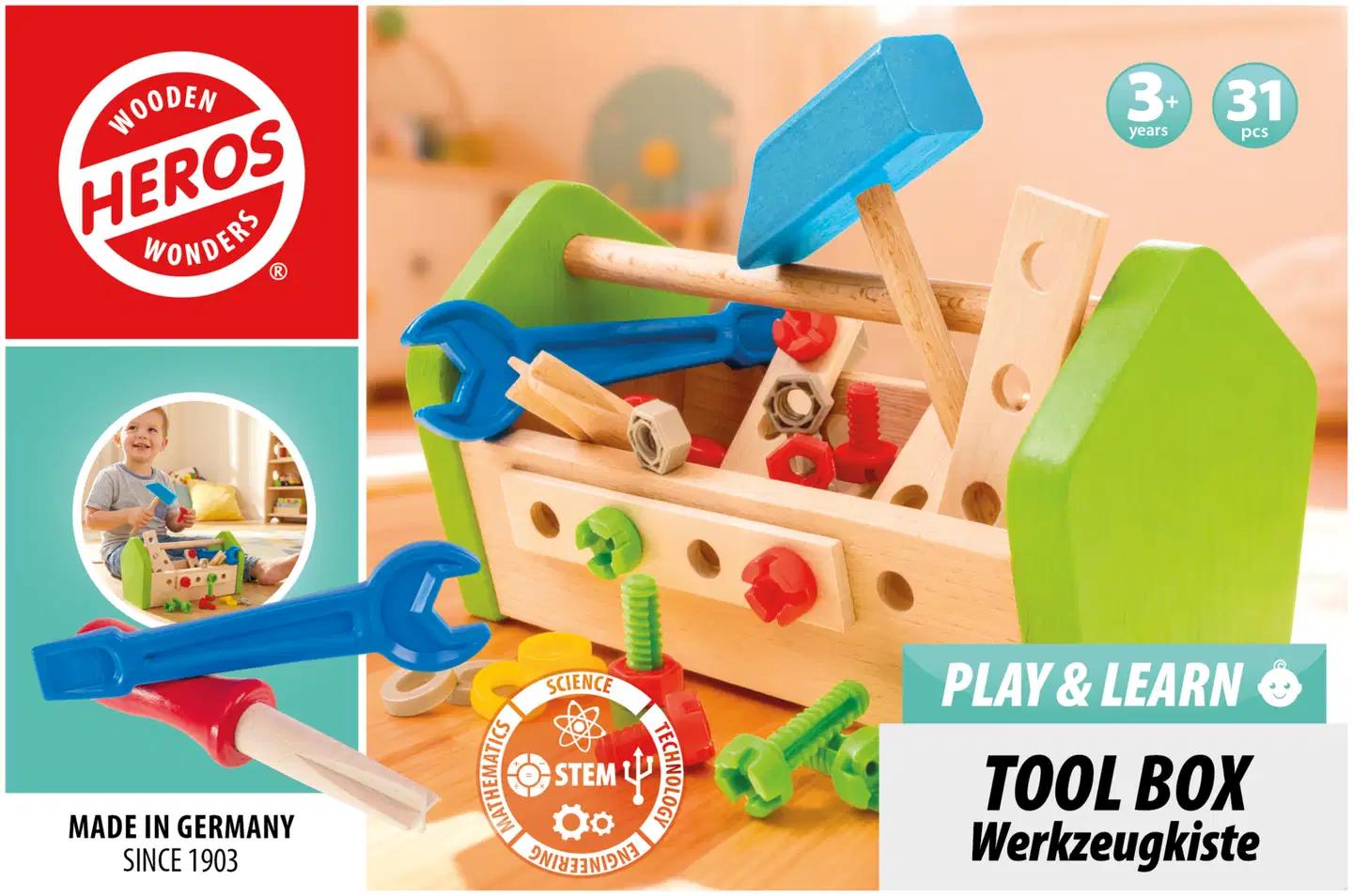 Heros Puulelu Play and Learn Työkalupakki 30 osaa - 3