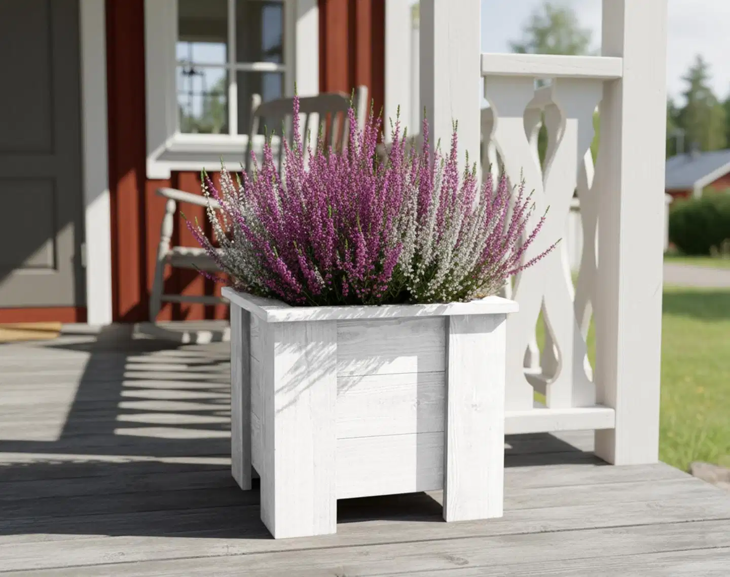 Miljöökoriste Nelikulmainen kukkalaatikko valkoinen - 6