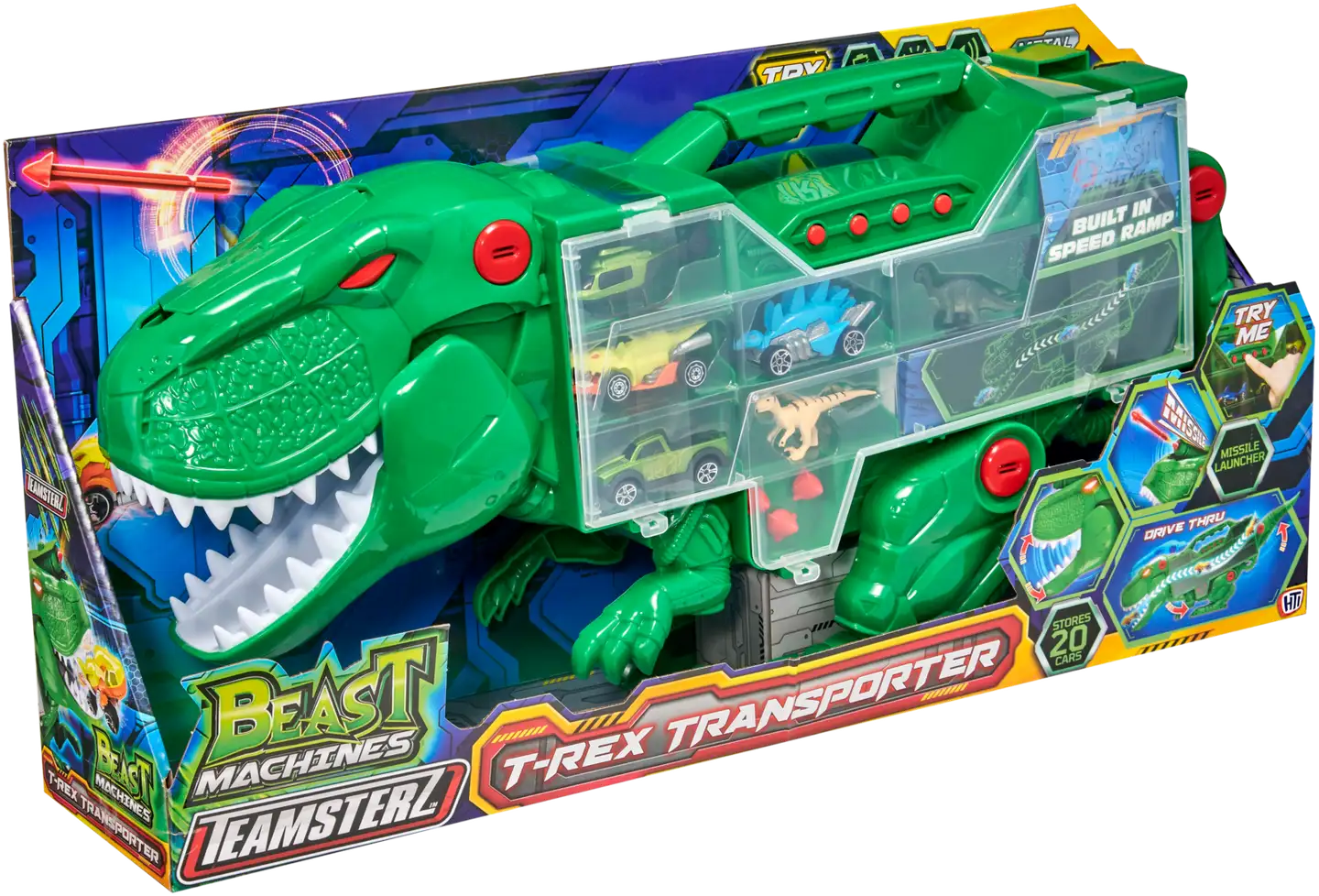 Teamsterz lelu Beast Machines T-Rex Transporter ja autot - 2