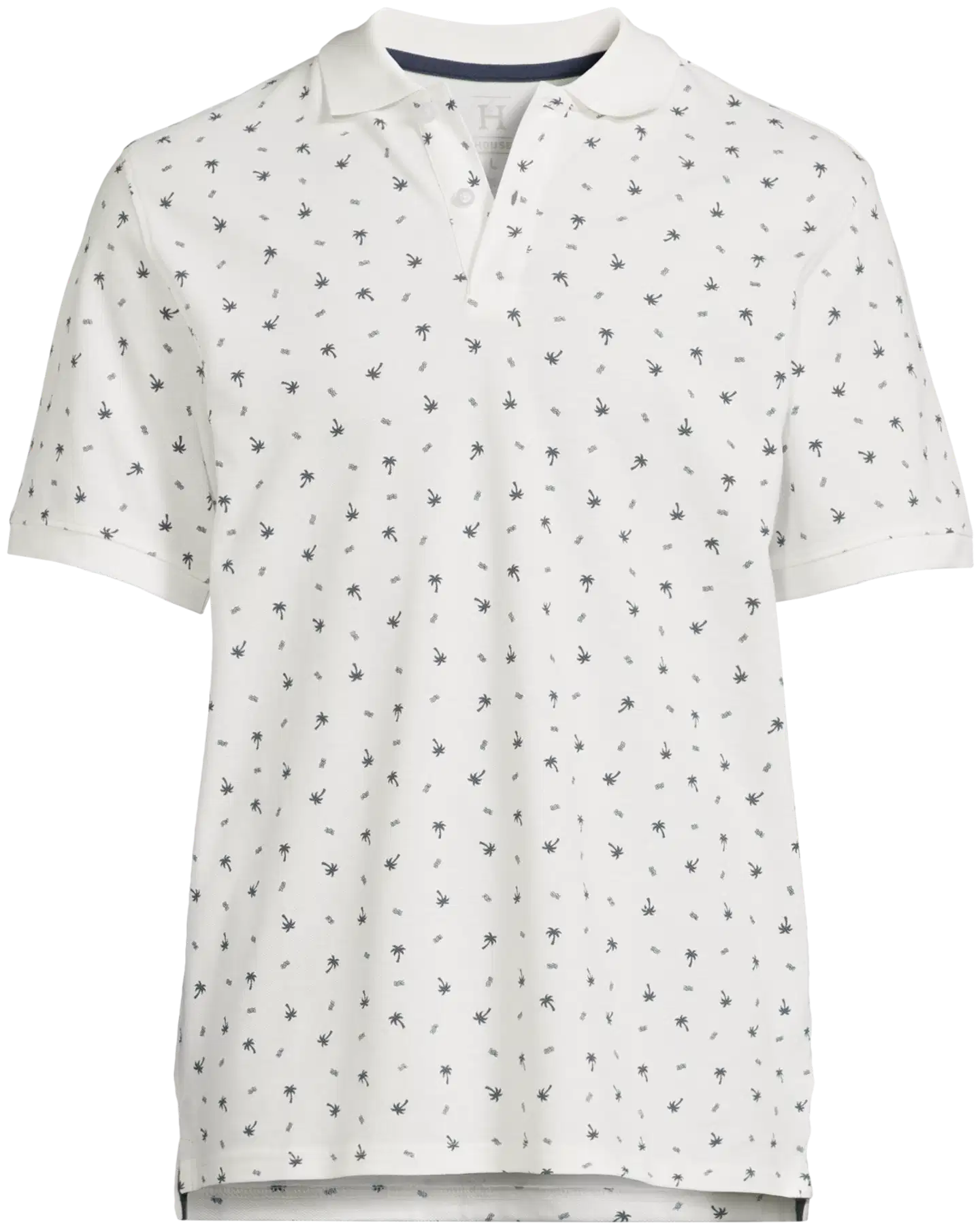 House miesten kuviollinen pikeepaita Palmu 195H152614 - WHITE - 2