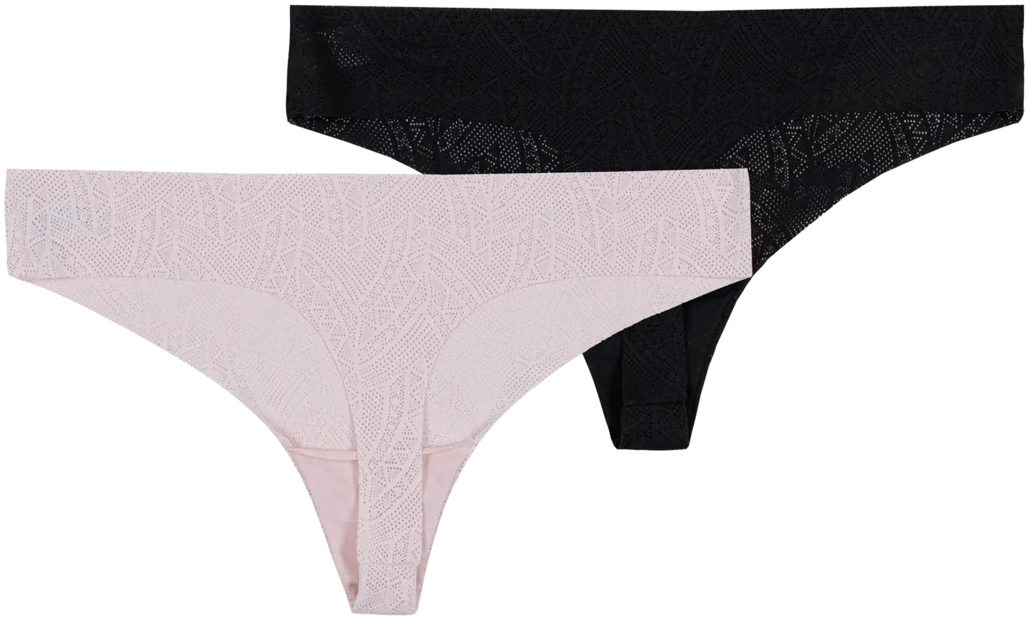 Actuelle naisten string-alushousut 210A082615 2-pack - Black/Pale lilac - 2