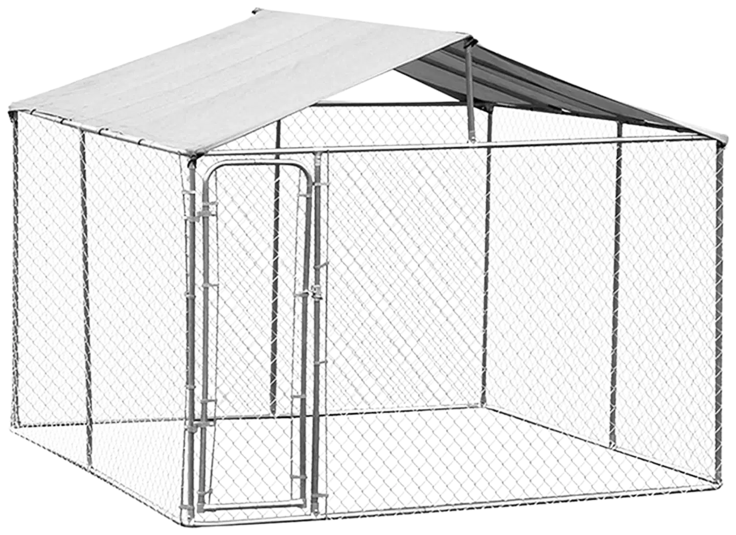 Trekker koira-aitaus katoksella 6x3 m harmaa - 1