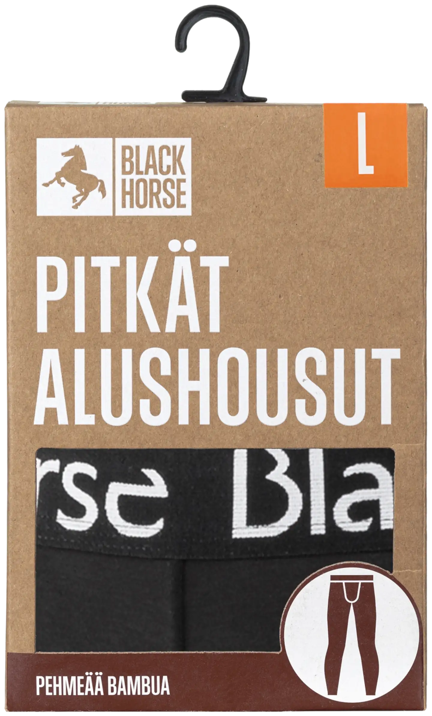 Black Horse miesten pitkät bambu alushousut I52746 - BLACK - 3