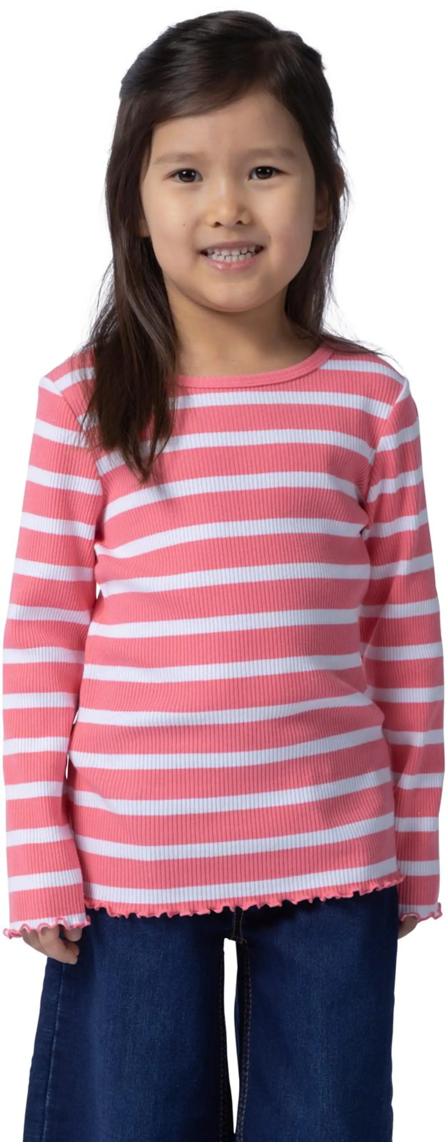 Ciraf lasten rib trikoopaita 25tc260212 - Pink stripes - 6