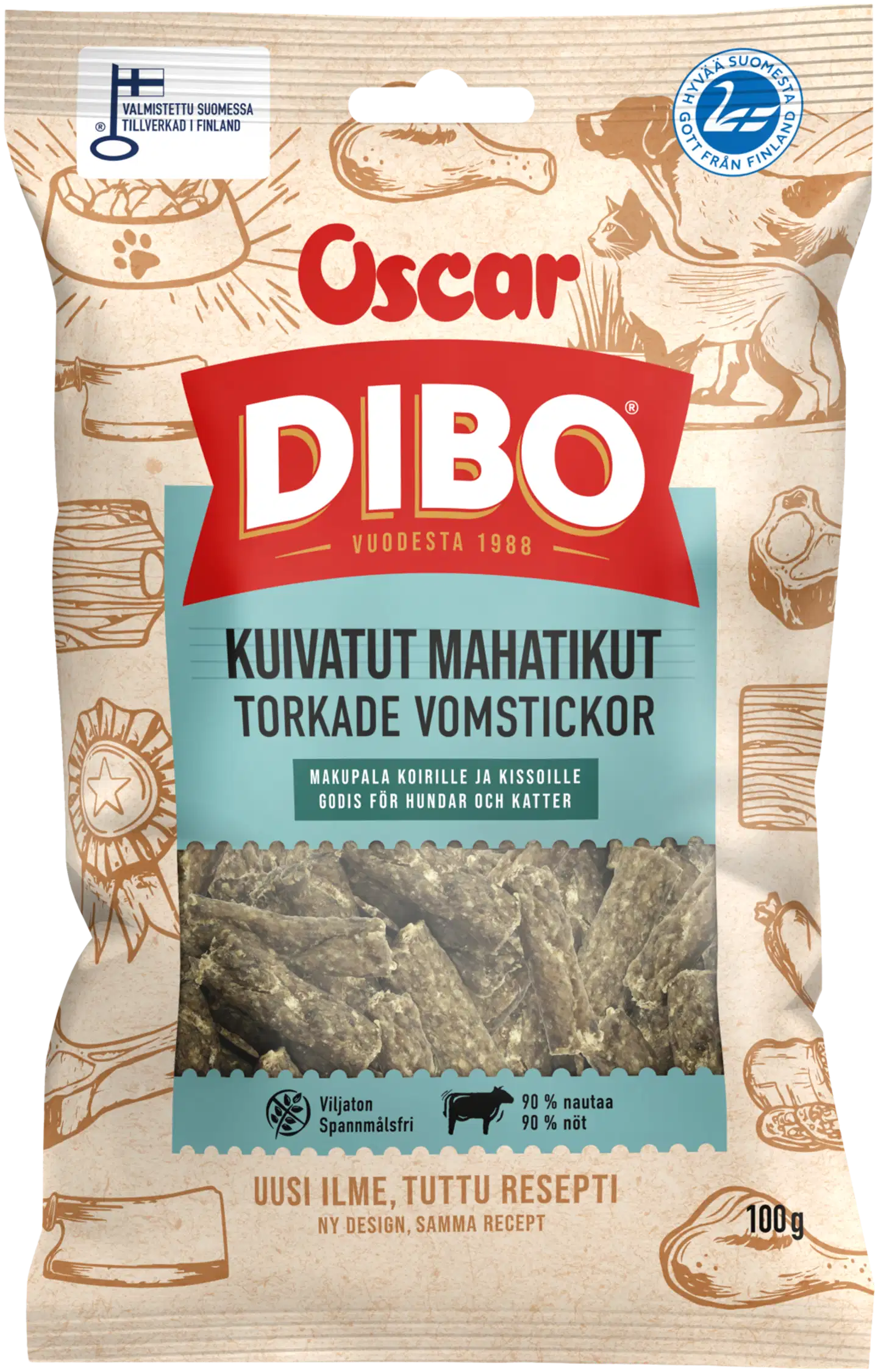 DIBO Kuivatut mahatikut koirille ja kissoille 100 g