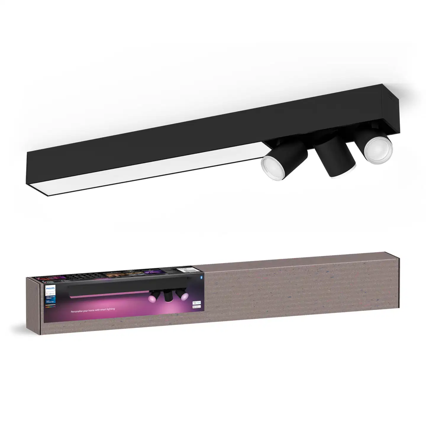 Philips Hue Centris -kattovalaisin kolmella kohdevalolla 36W 2000-6500K 3700LM musta - 2