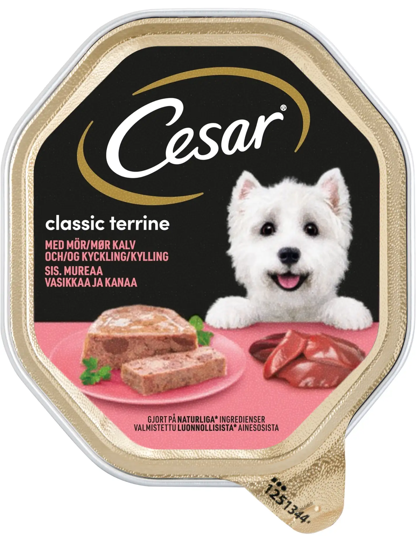 Cesar Classic Terrine sis. Vasikkaa ja Kanaa terriinissä - Koiran märkäruoka annosrasiassa - (150 g)