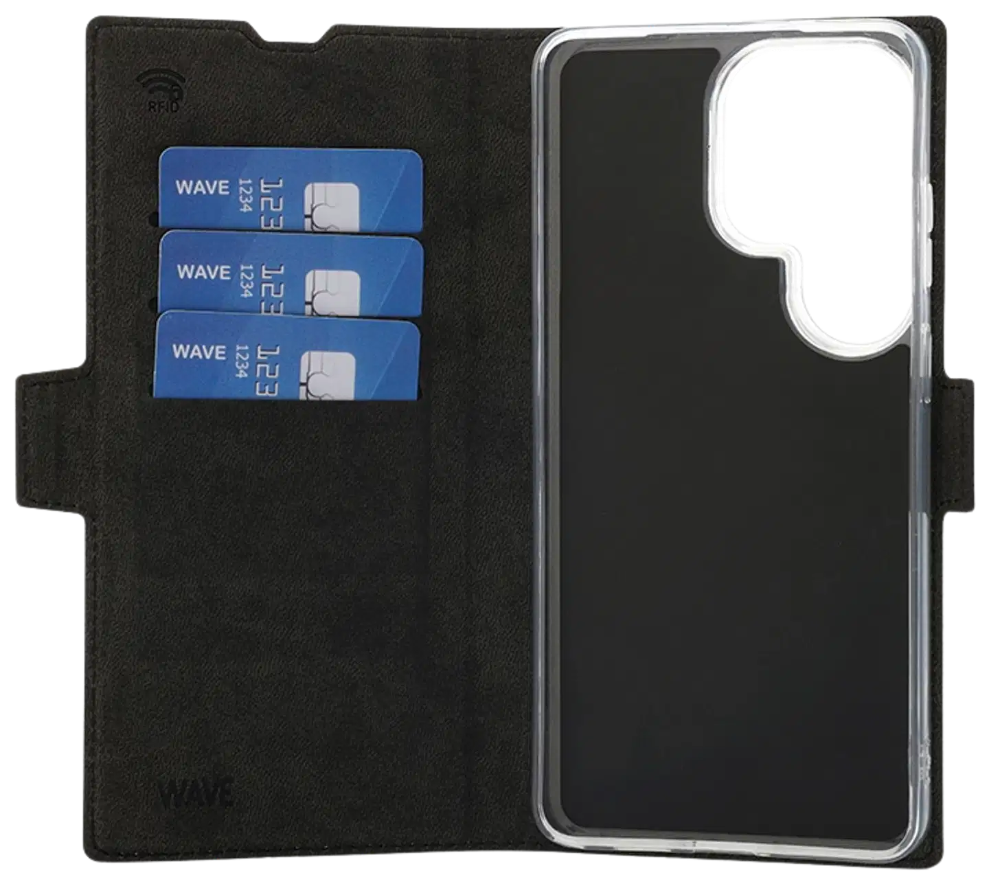 Wave Book Case, Samsung Galaxy S26 Ultra 5G, Musta - 3