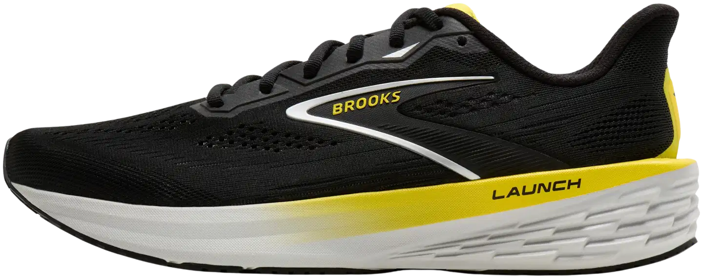 Brooks miesten juoksukengät Launch 12 - Black/Cyber Yellow/Oyster - 2