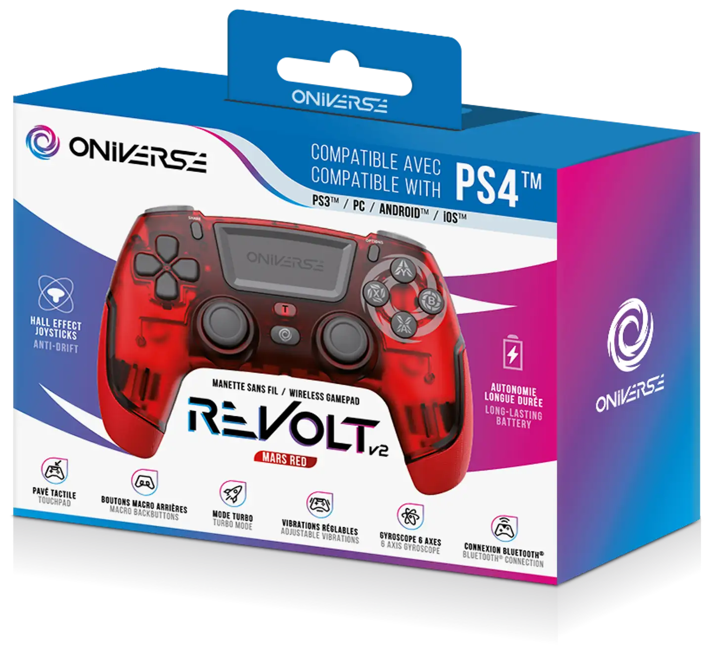 Oniverse Revolt PS4 langaton peliohjain punainen - 7