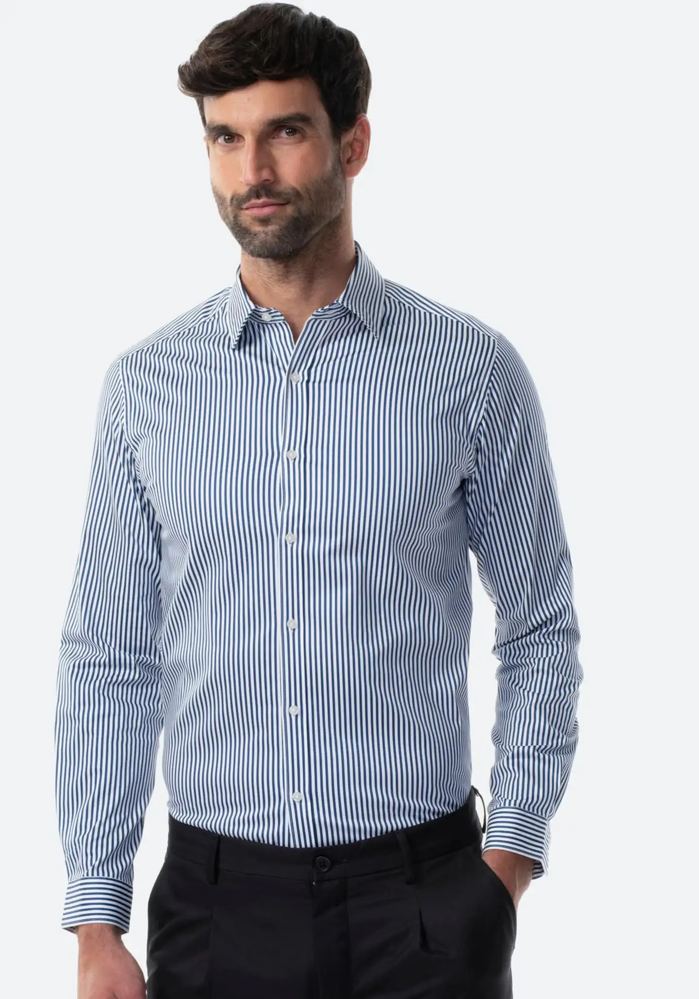 TEX miesten kauluspaita Satin stretchI966326 - Navy - 1