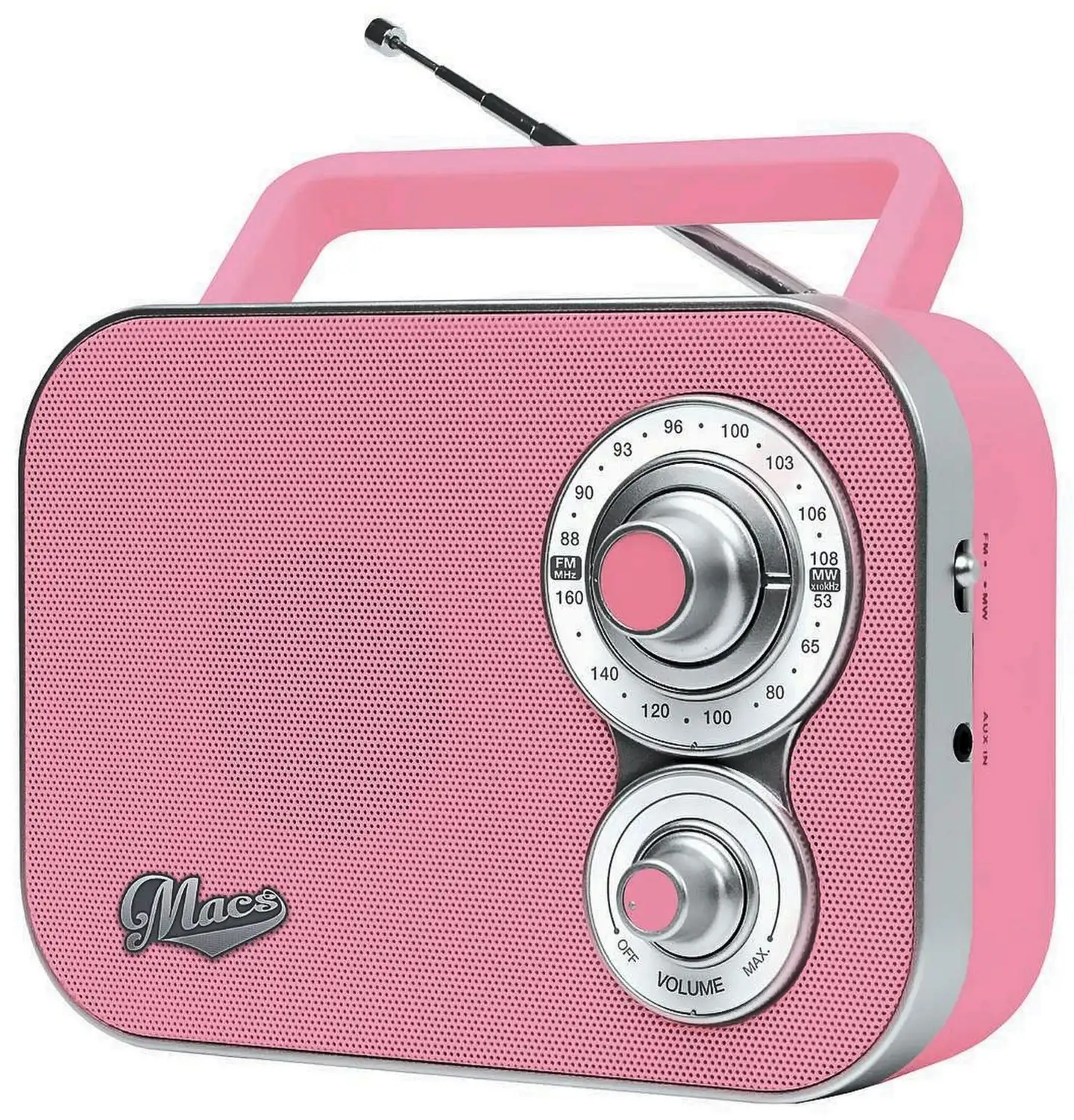 Macs Rico kannettava radio pinkki