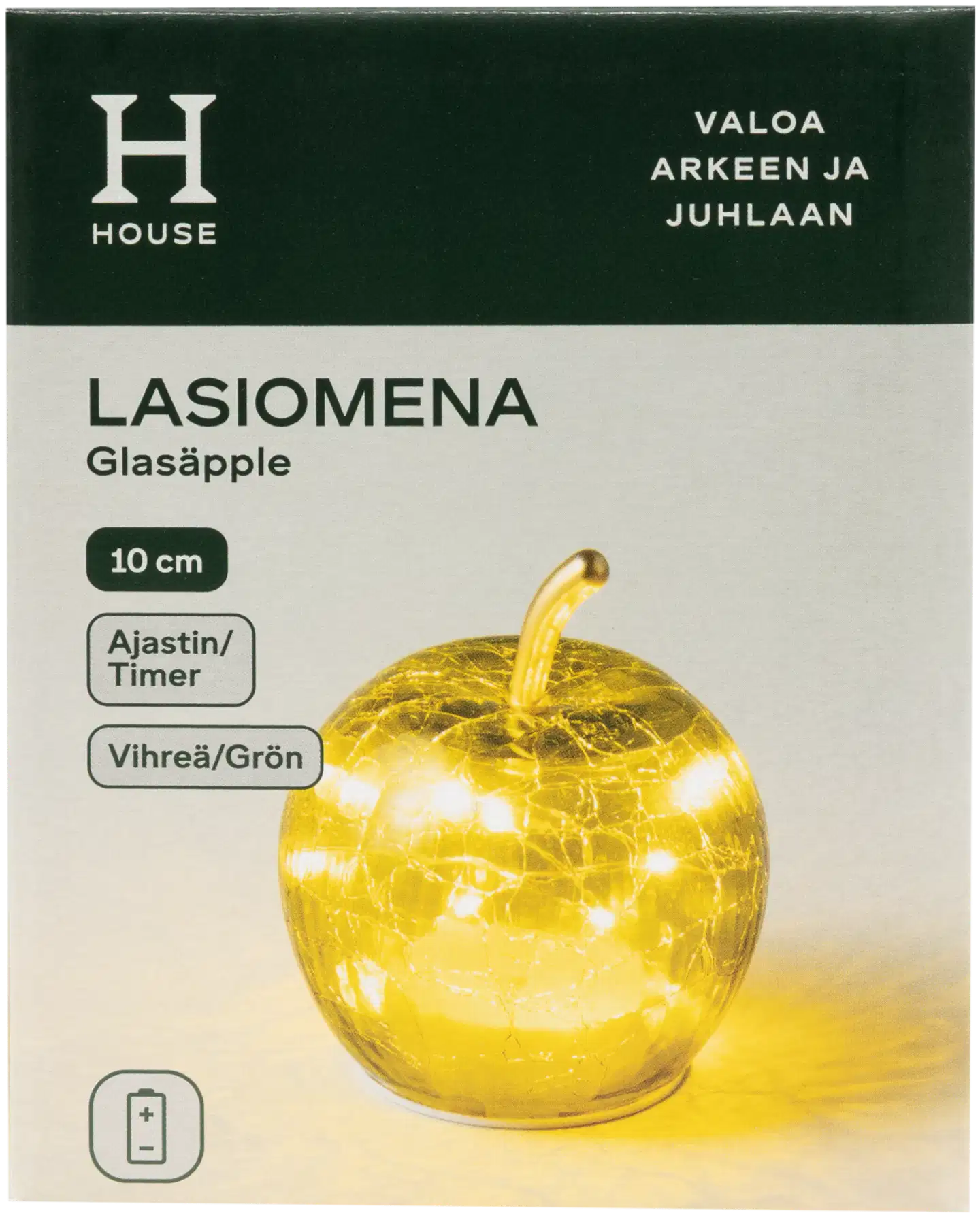 House Led-lasiomena 10 cm, vihreä - 1