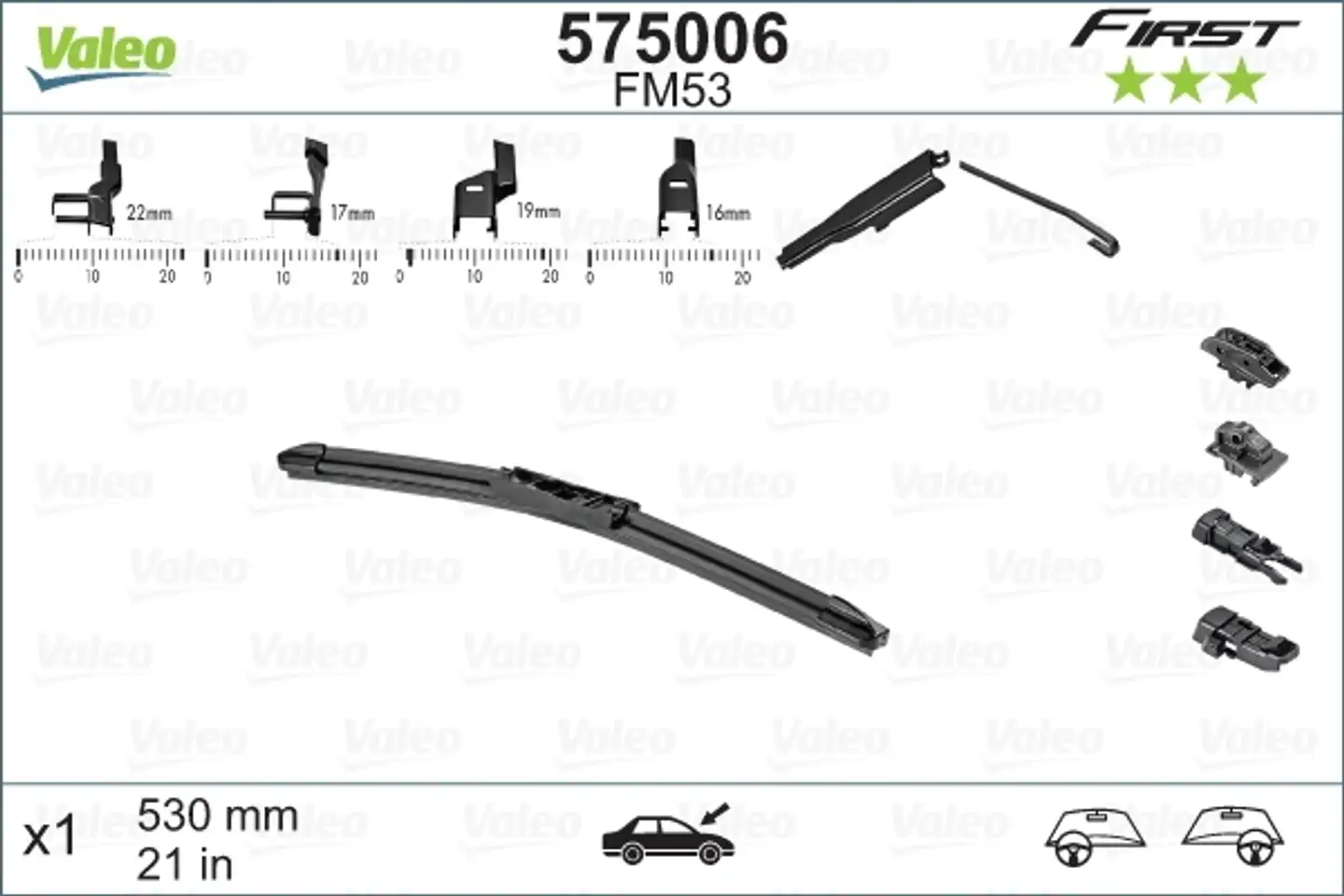 Valeo First yleissulka 530mm