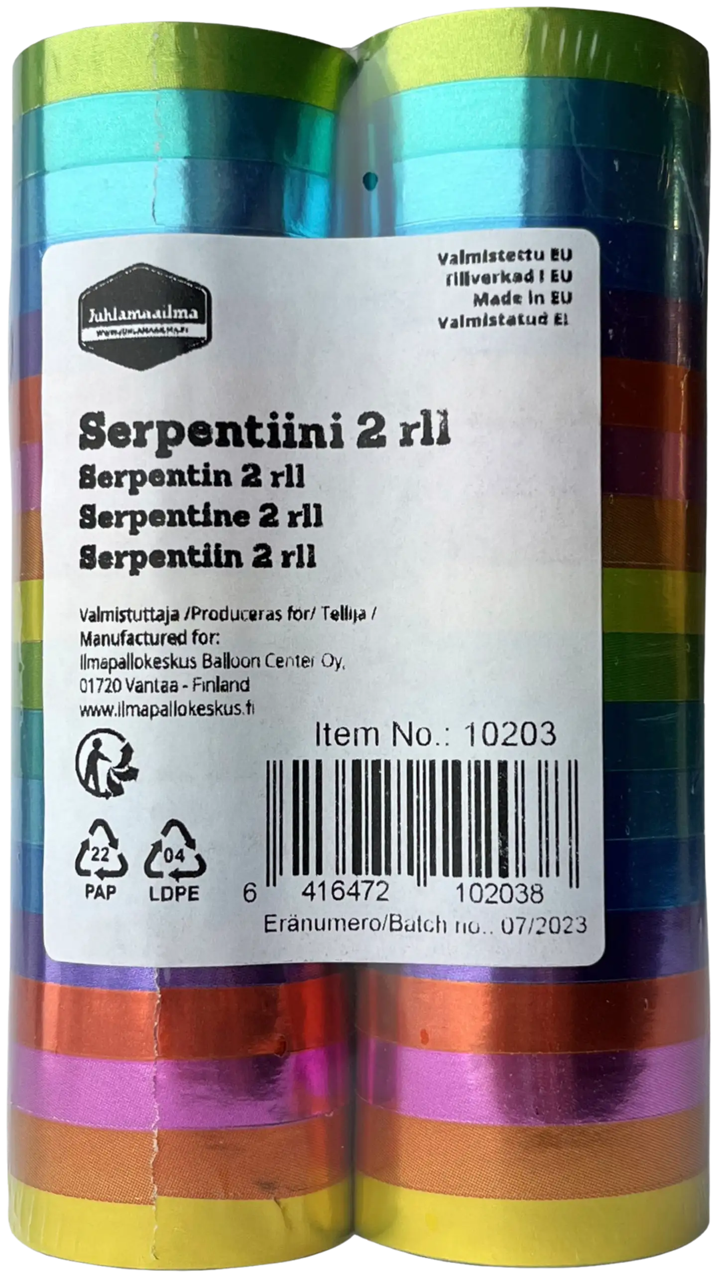 Serpentiini sateenkaari 2 rll/pkt - 3