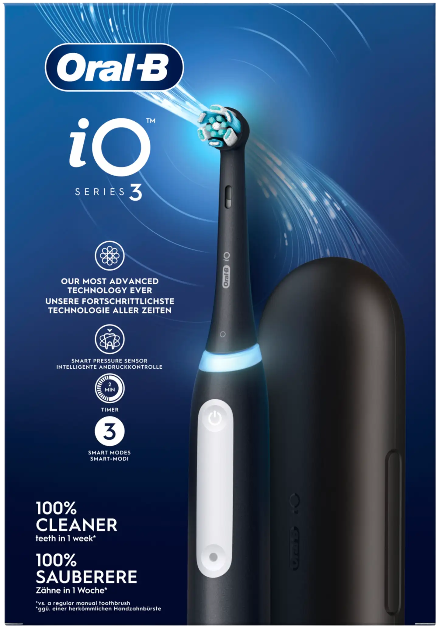 Oral-B iO 3S Black -Sähköhammasharja Braun-tekniikalla + matkakotelo - 2