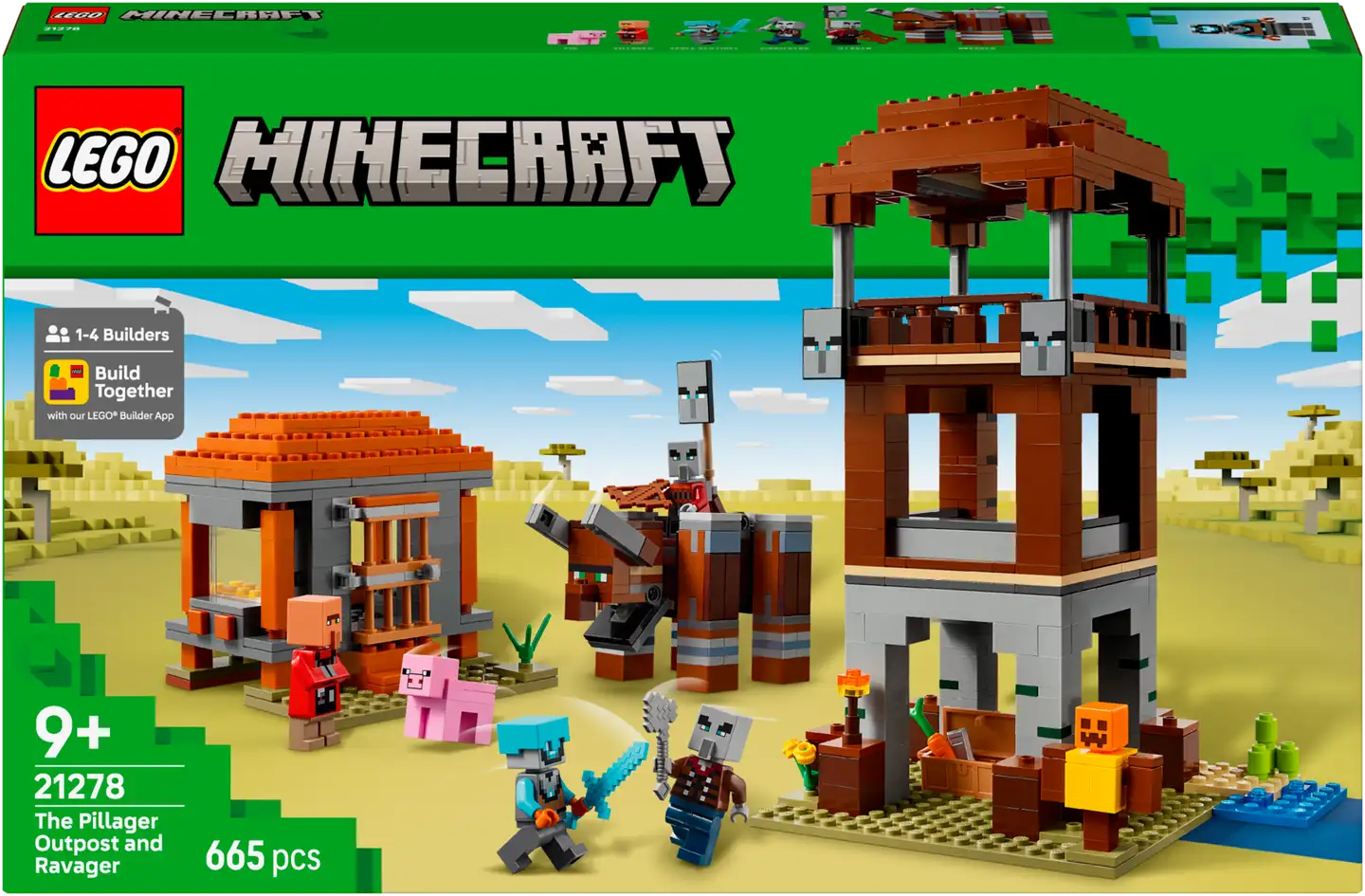 LEGO® Minecraft 21278 Ryöstelijöiden etuvartioasema ja Tuhokylvyri - 2