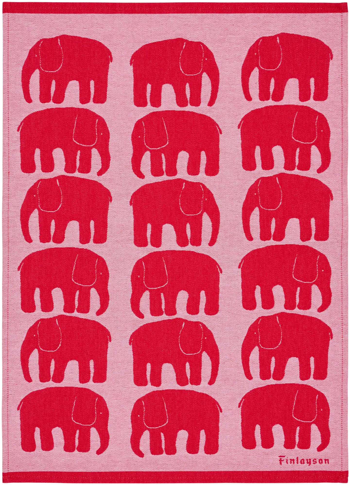 Finlayson keittiöpyyhe 2kpl Elefantti 50x70 punainen - 1