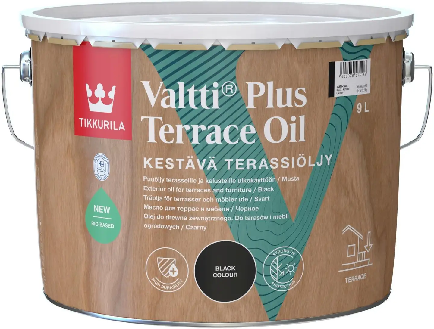 Tikkurila terassiöljy Valtti Plus Terrace Oil 9 l musta