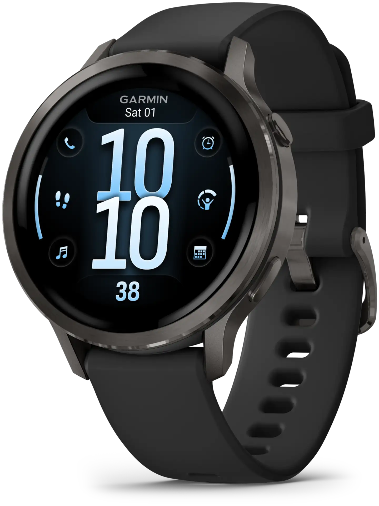 Garmin älykello Venu 4 – 41 mm, harmaa, musta silikoniranneke - 1