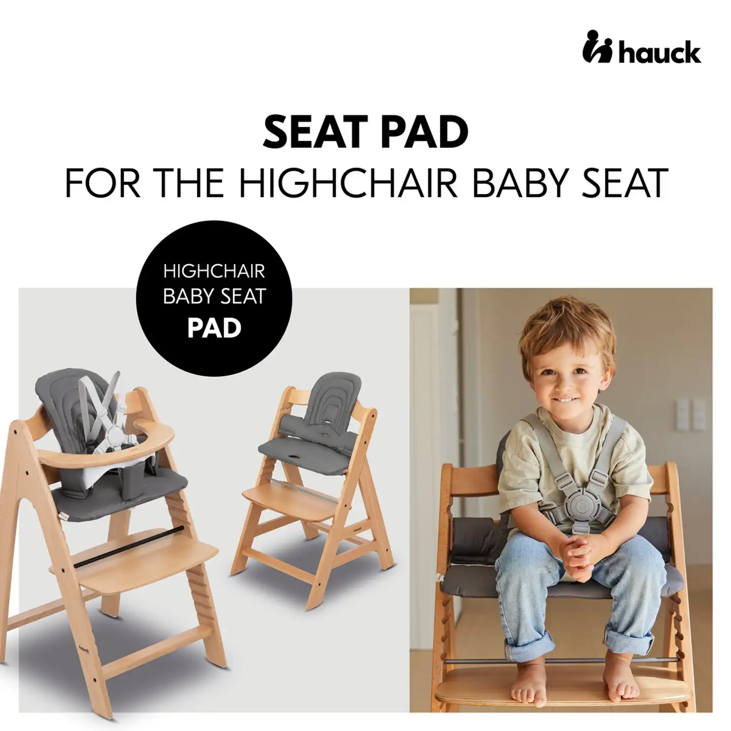 Hauck istuinpehmuste syöttötuoliin Highchair tummanharmaa - 15