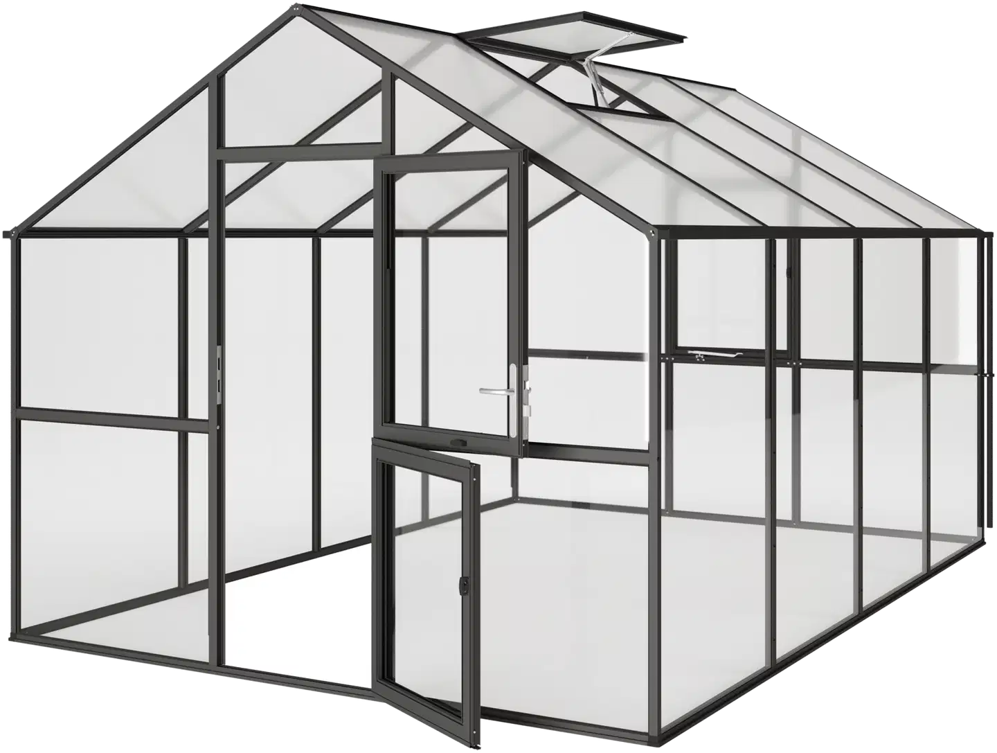 Kreative Gartentechnik kasvihuone Ortasia IV 12,74 m2 antrasiitinharmaa lasi - 1