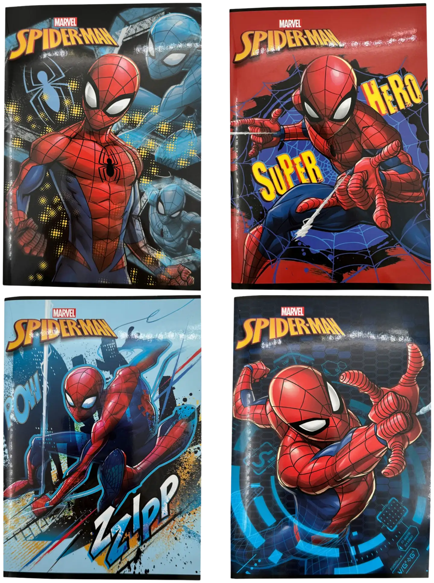 Spiderman A5 nidottu vihko, 7x7 mm ruuduilla, 80 sivua, erilaisia