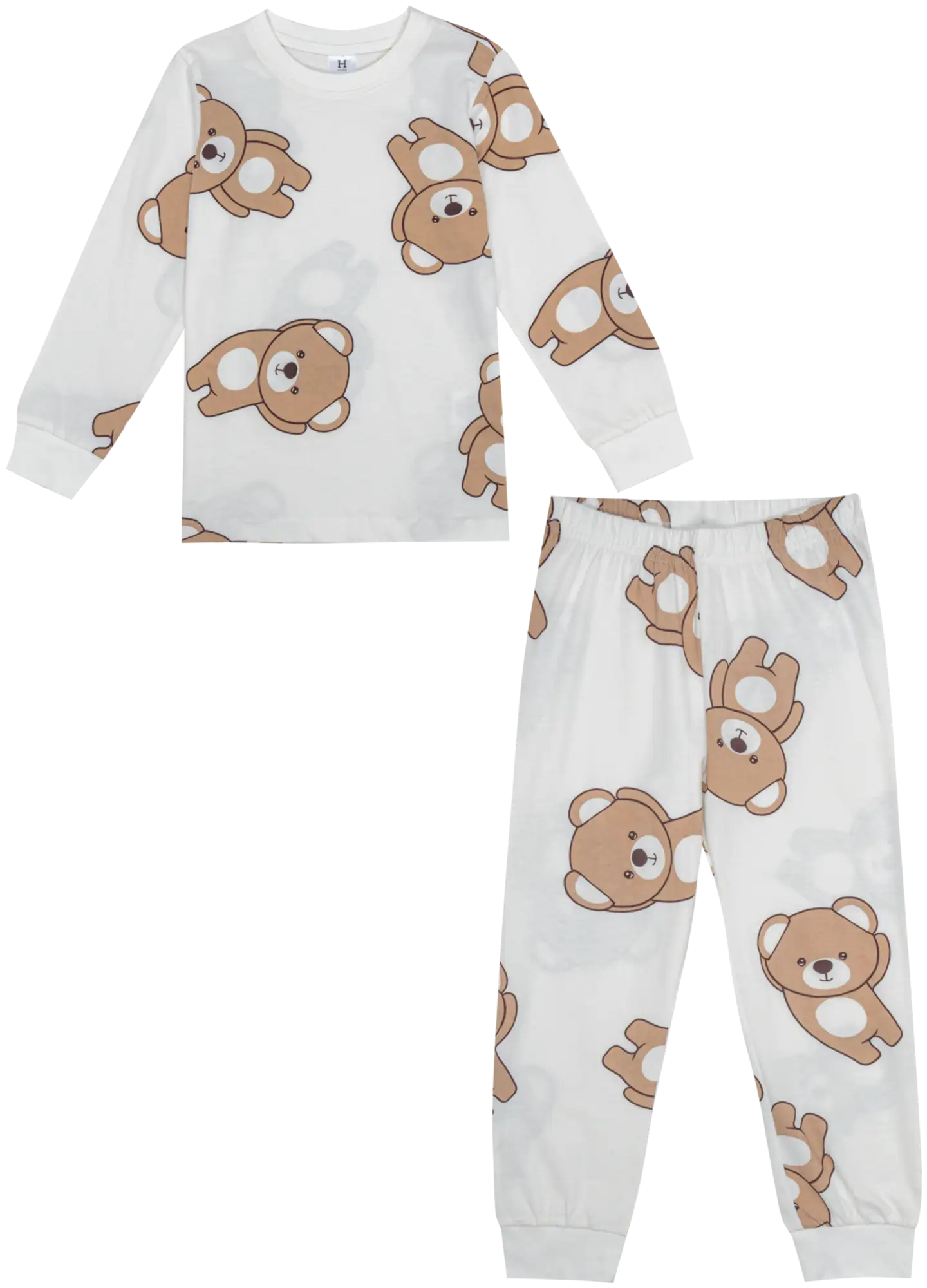 House lasten pyjama Nalle 232H032608 2-pack - Ruskea - 5