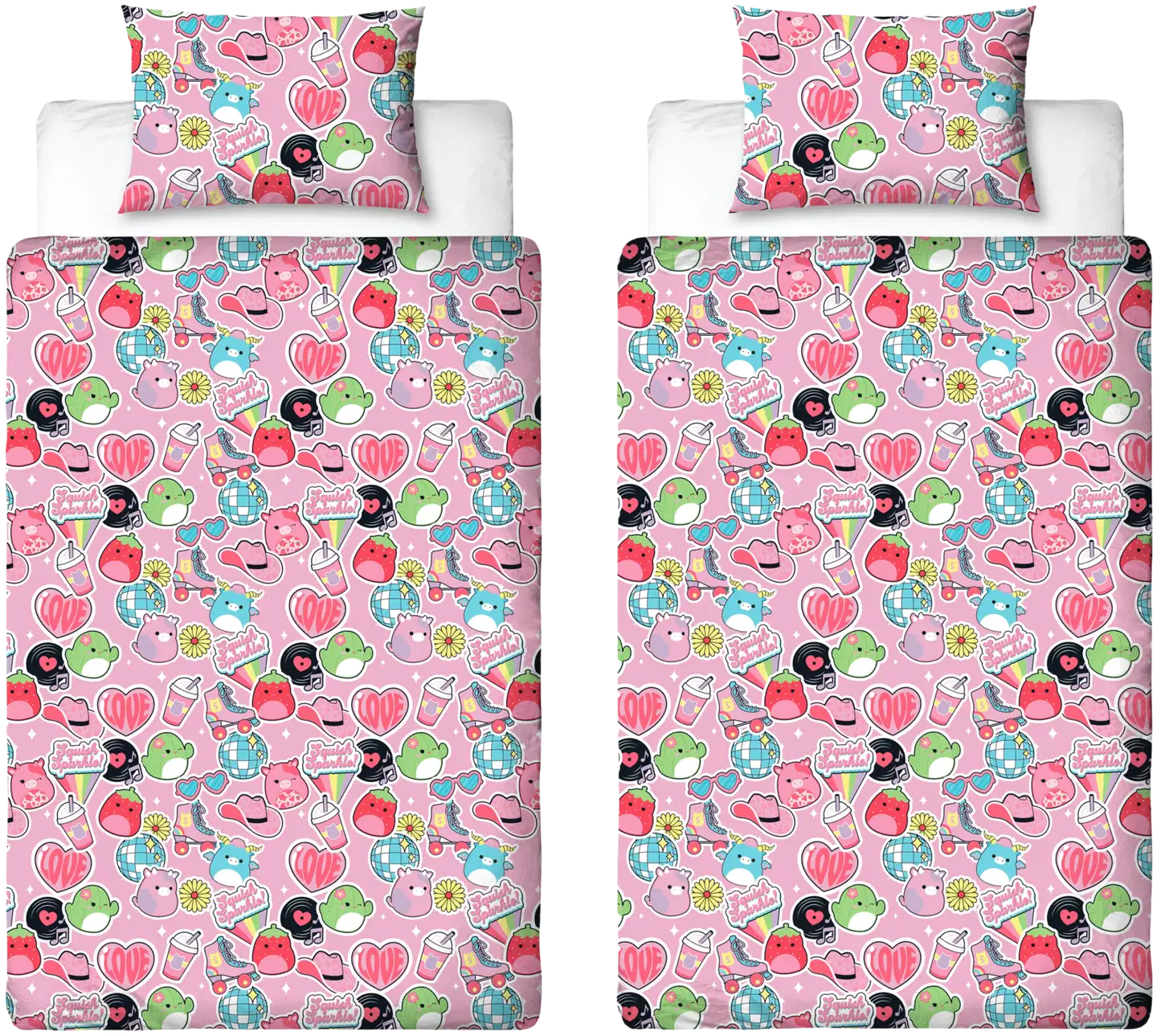 Lasten pussilakanasetti Squishmallows 150x210+50x60 cm - 3
