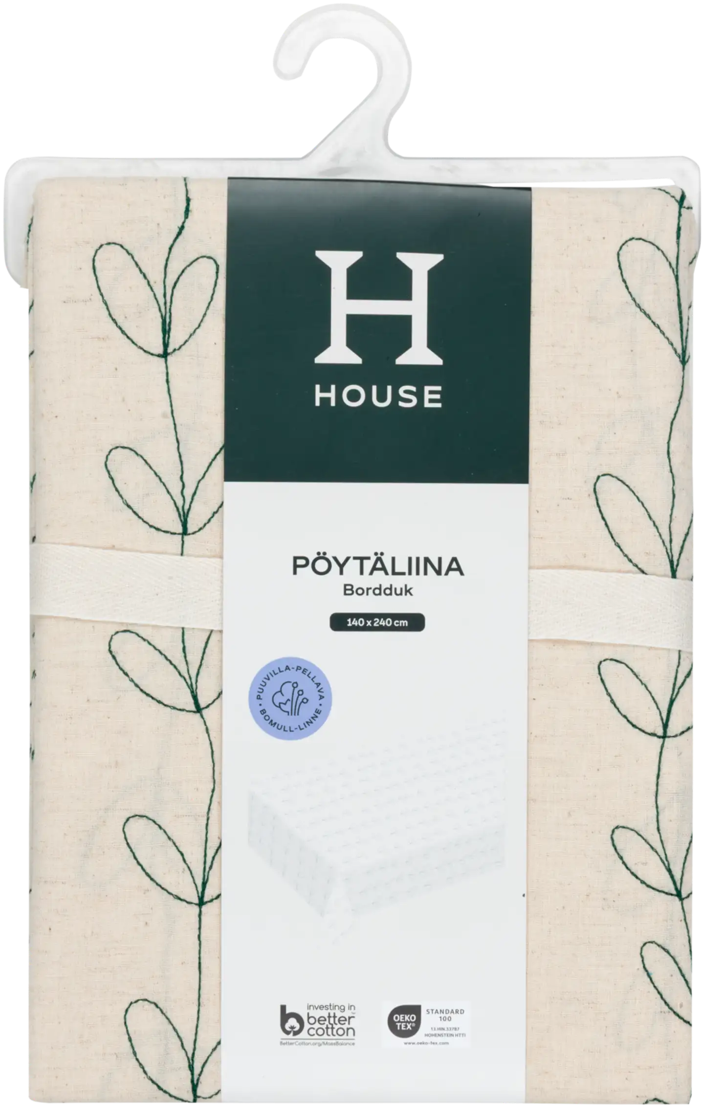 House pöytäliina Lehtiset 140x240 cm brodeerattu - 3