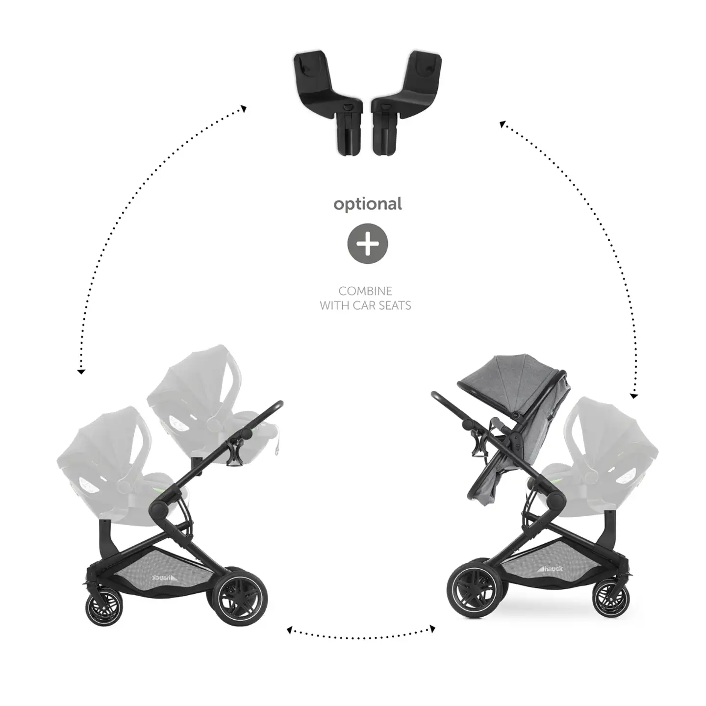 Hauck tuplarattaat Atlantic Twin harmaa - 23