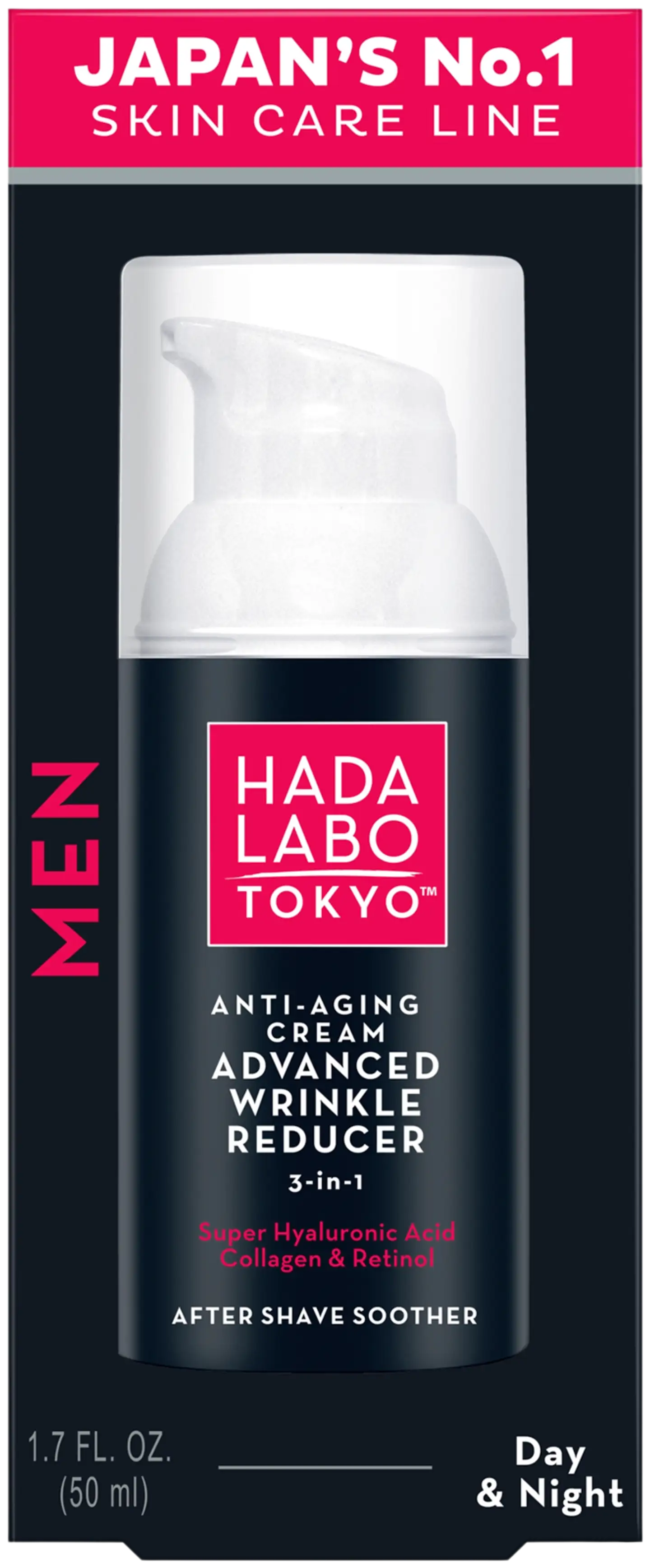 HADA LABO TOKYO MEN Anti-Aging Cream Advanced Wrinkle Reducer -kasvovoide 50ml - 3