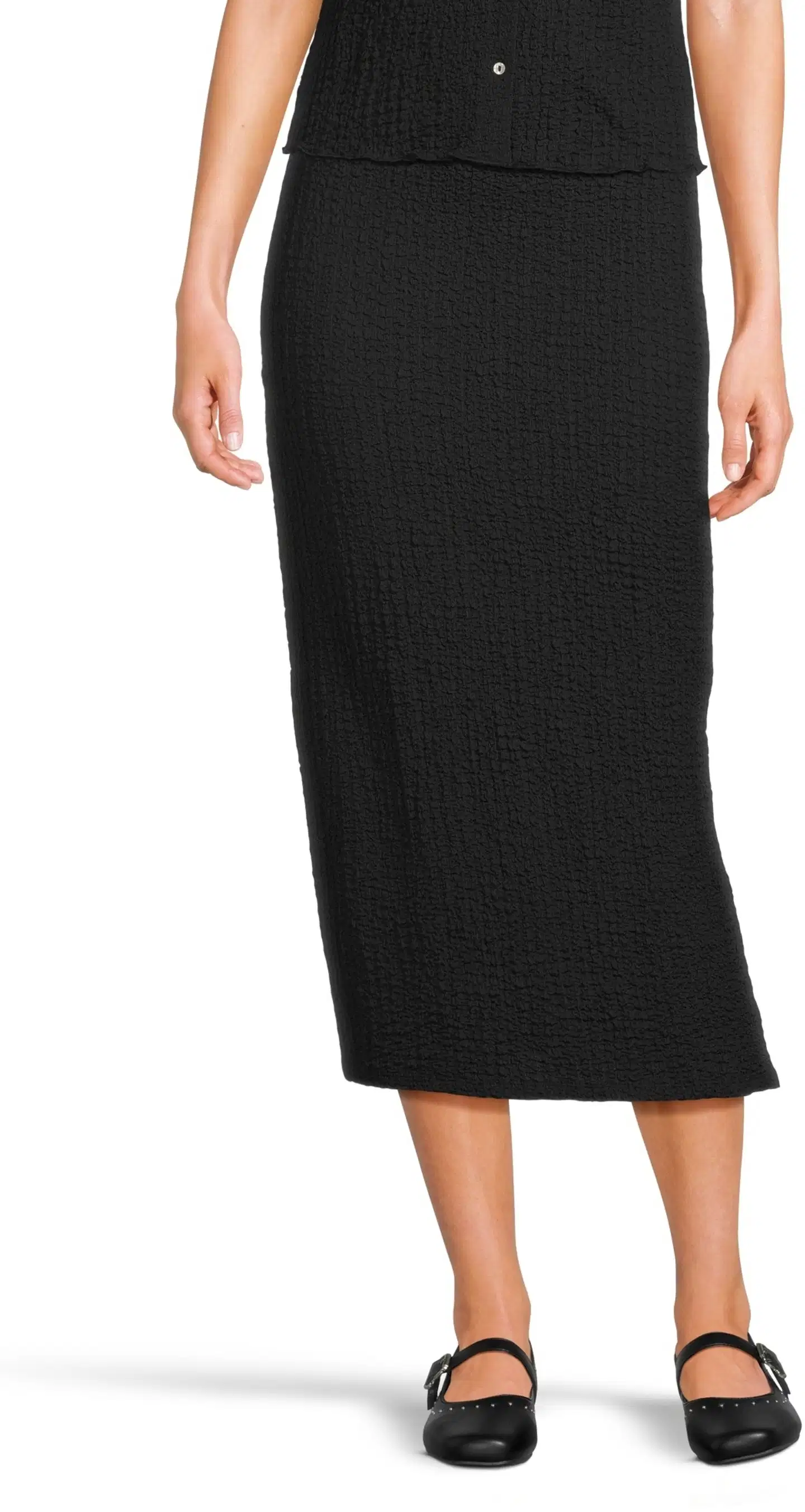 WKLY. naisten pitkä trikoohame 222W090229 - BLACK - 1