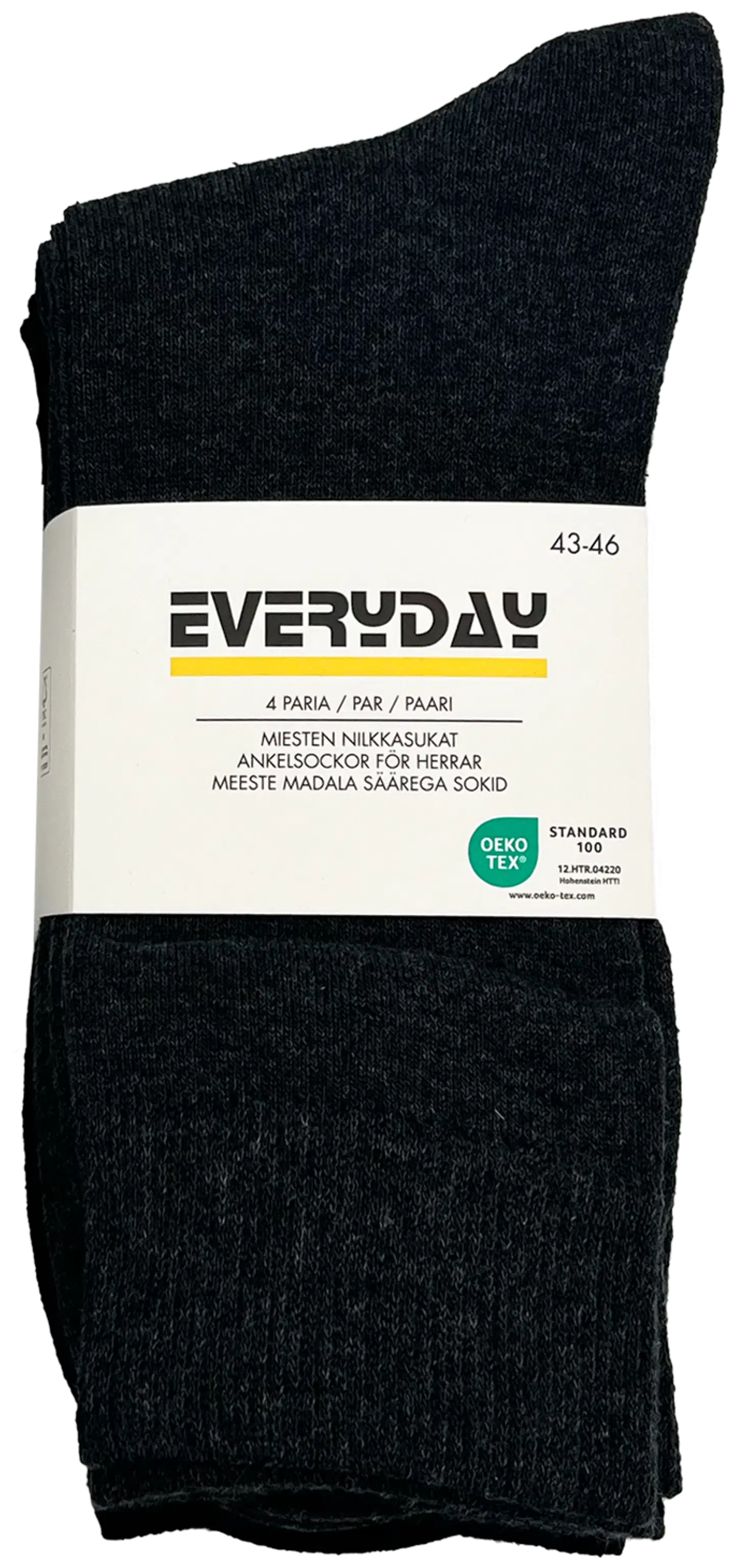 Everyday miesten nilkkasukat BA2025 4-pack - Black/graphite mel - 1