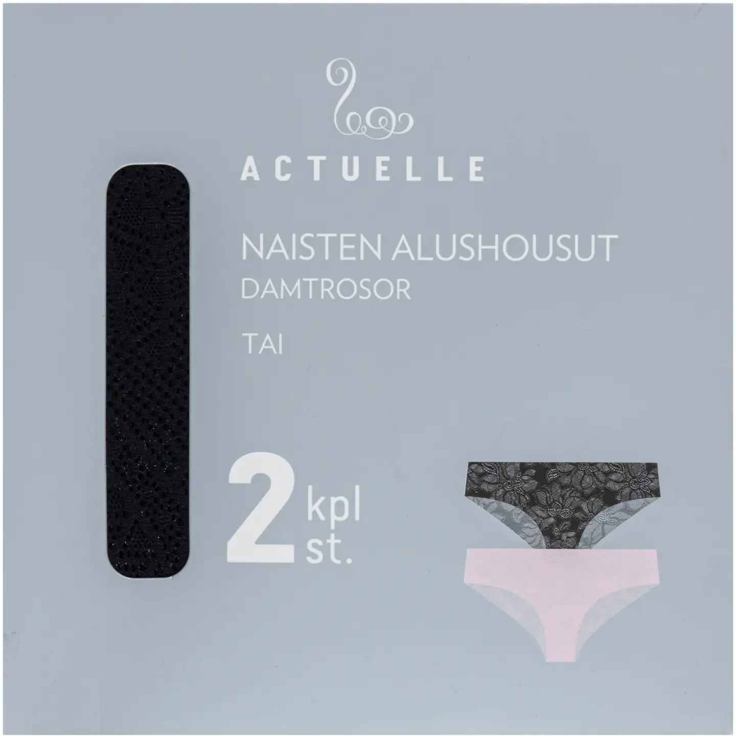 Actuelle naisten alushousut Tai 210A082614 2-pack - Black/Pale lilac - 3