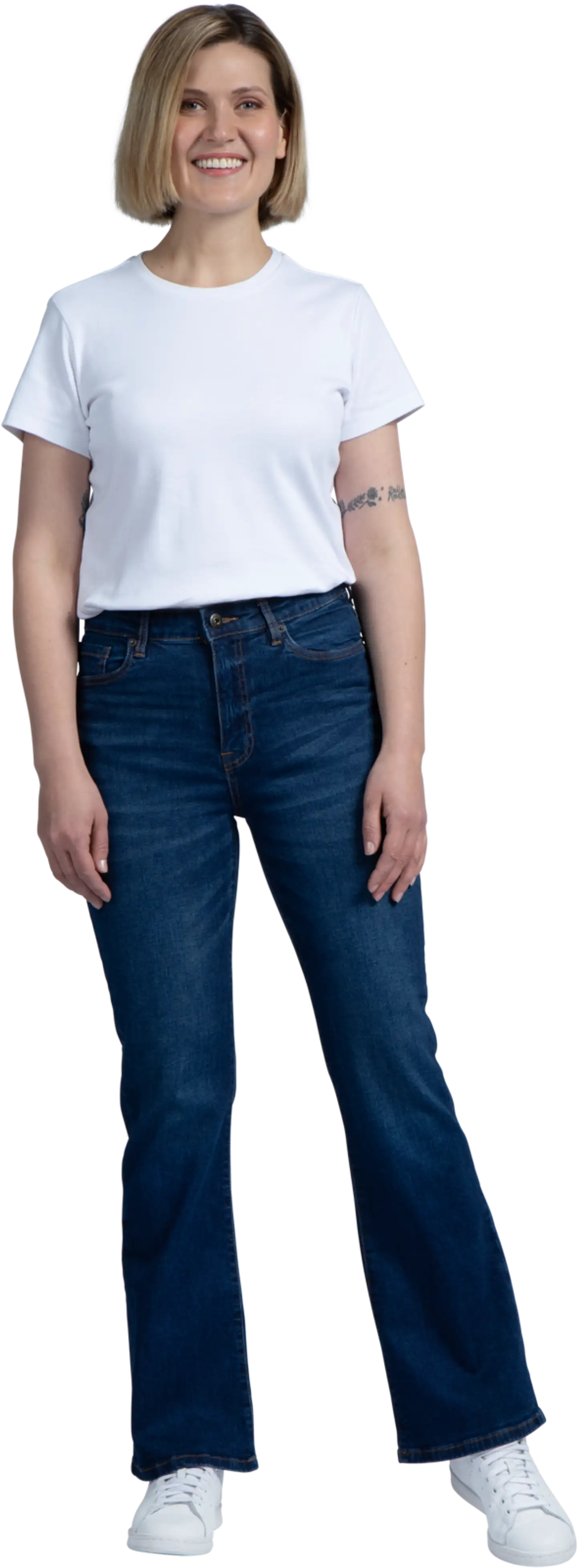 House naisten farkut Straight Flare - Mid blue - 1