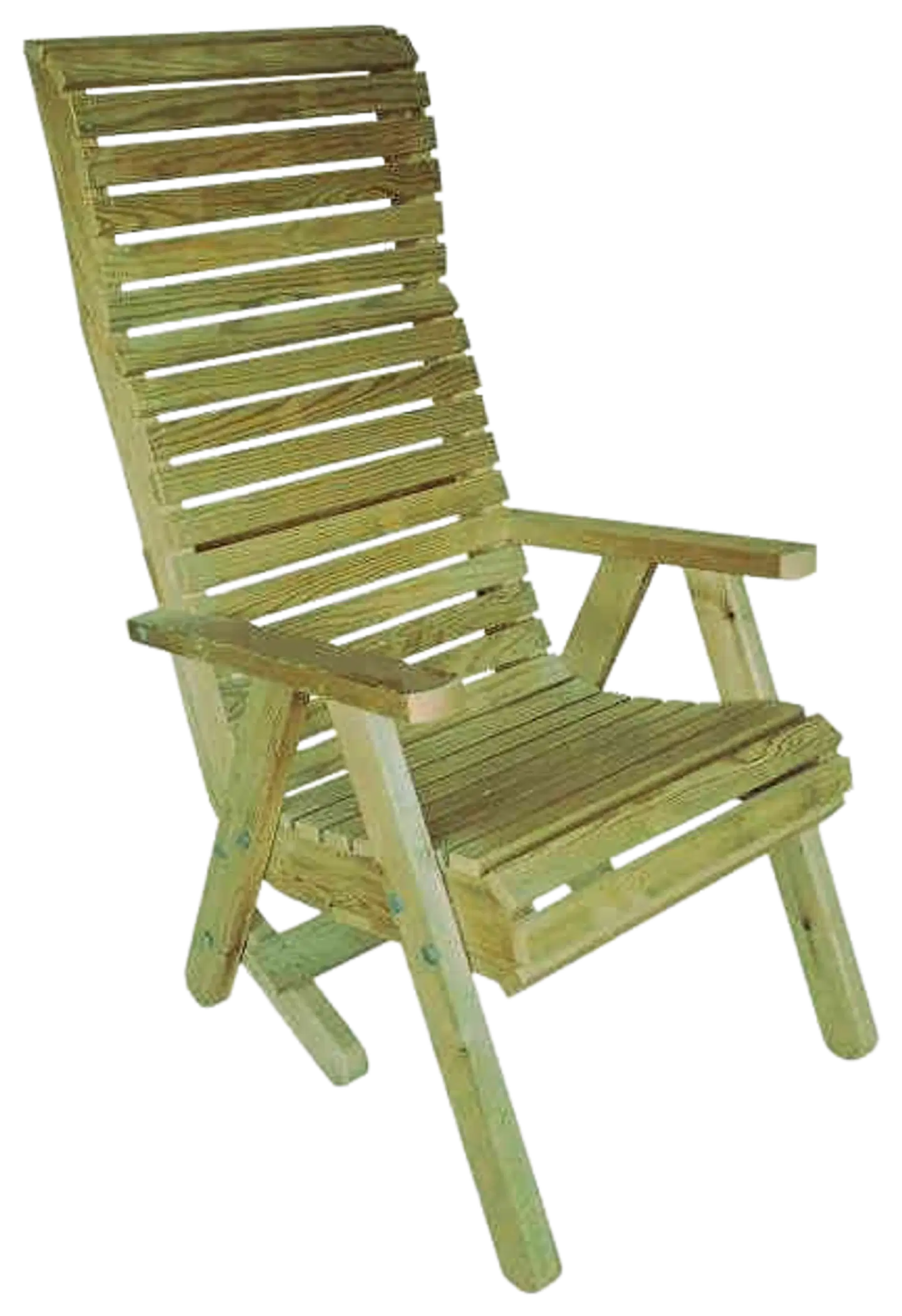 Elli-tuoli korkeaselkäinen jatkojaloilla, vihreä kestopuu - 1