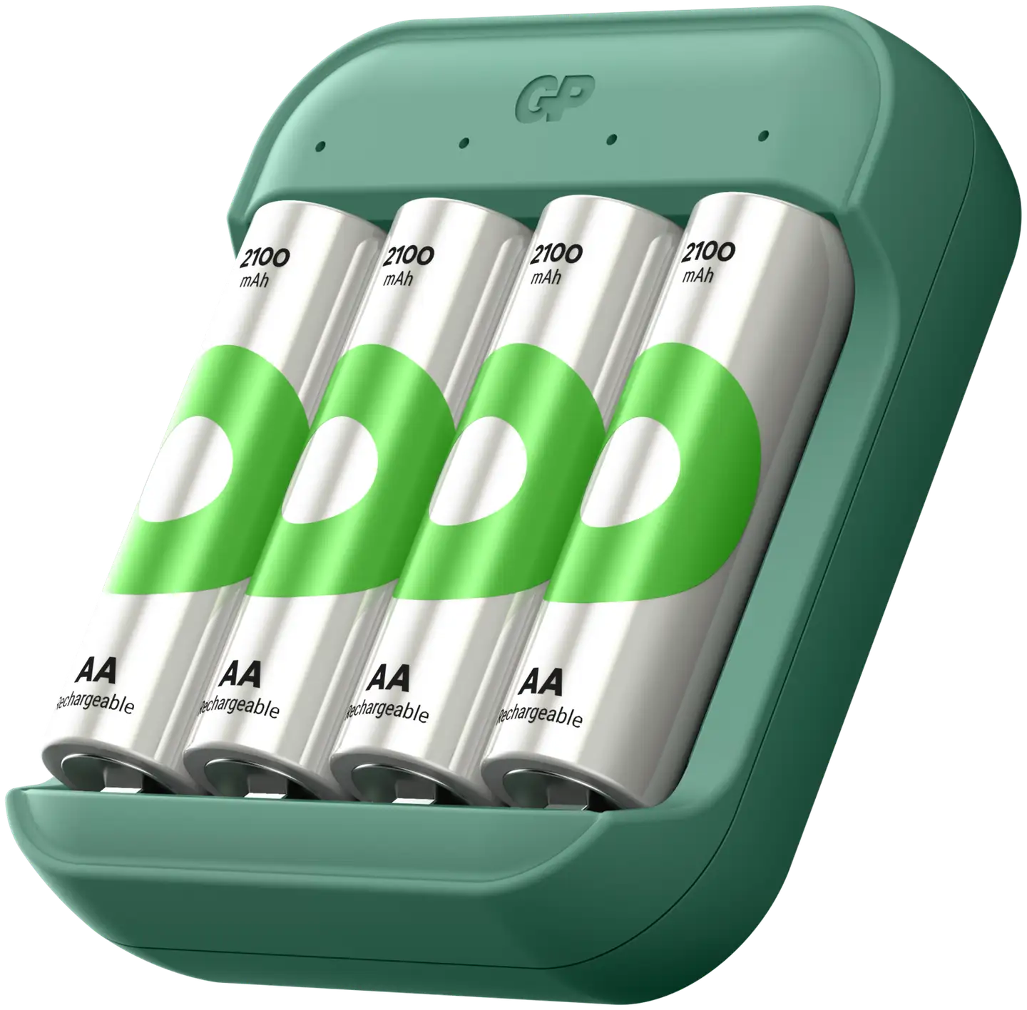 GP Recyko akkulaturi B423 sis. 4kpl AA 2100mAh NiMH akut - 1